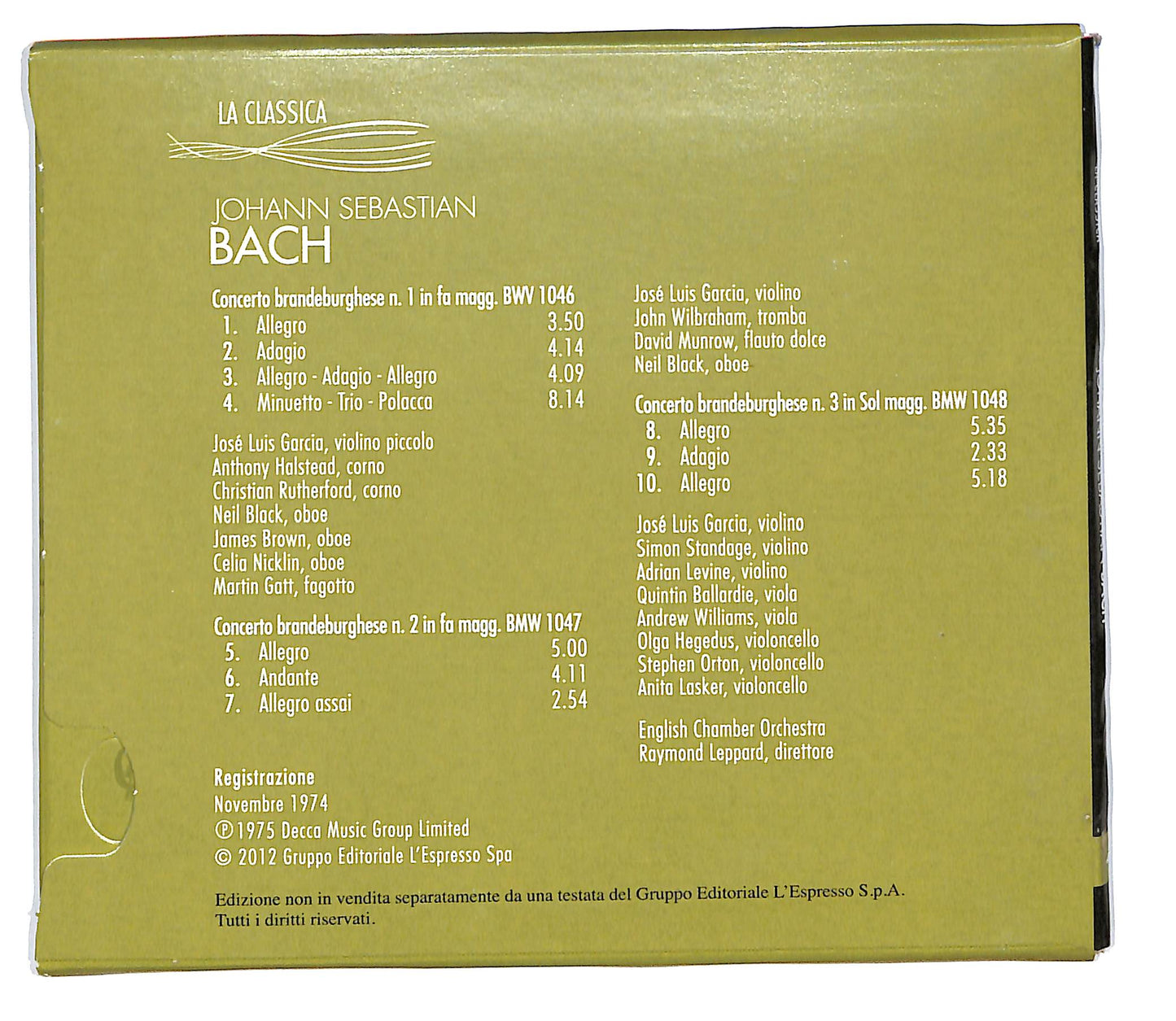 EBOND Sebastian Bach - Concerti brande burghesi 1 - 3 vol.4 DIGIPACK CD CD101607