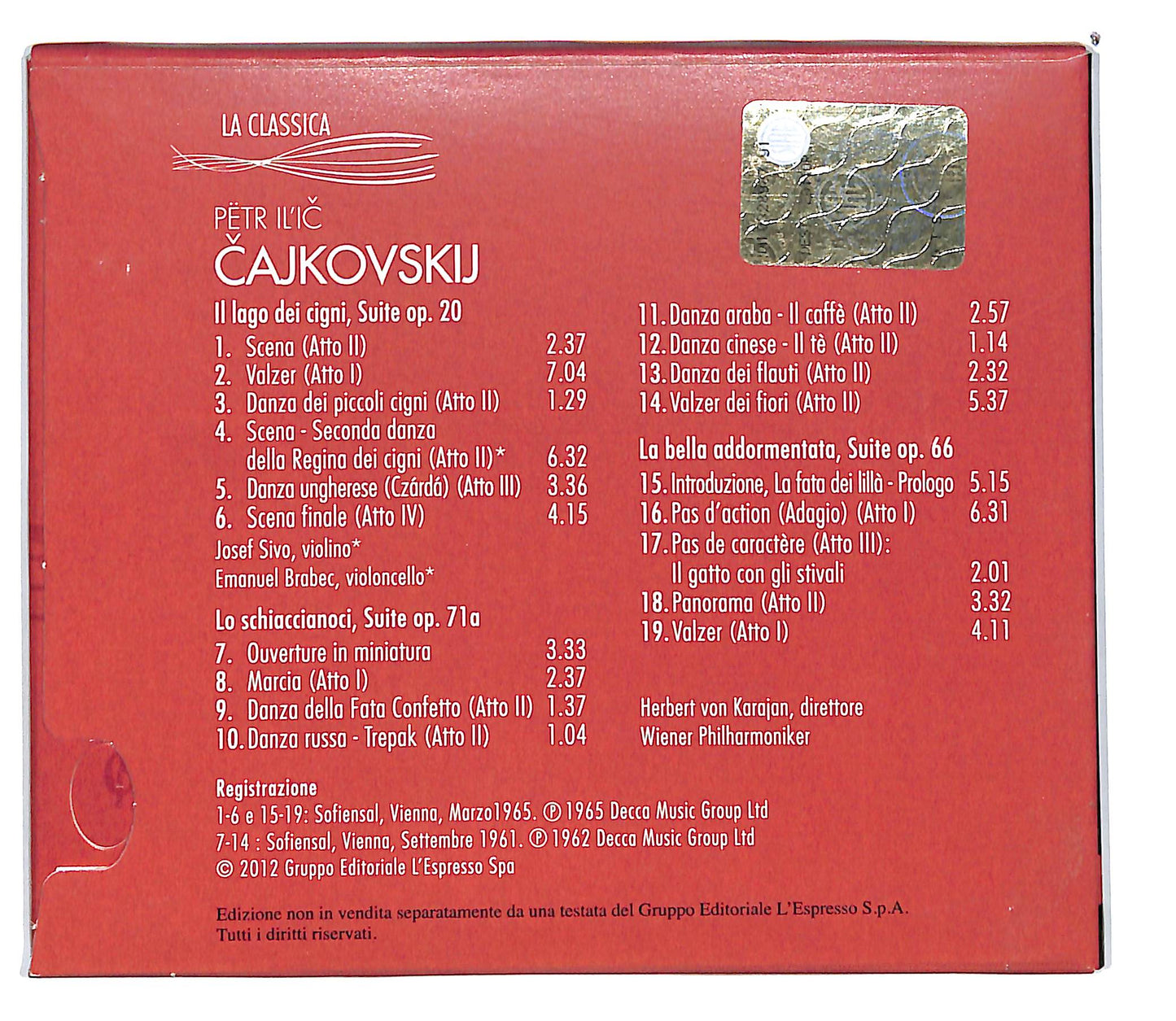 EBOND Petr Il'ic Cajkovskj - il lago dei cigni suite Op.20 vol 6 DIGIPACK CD CD101609