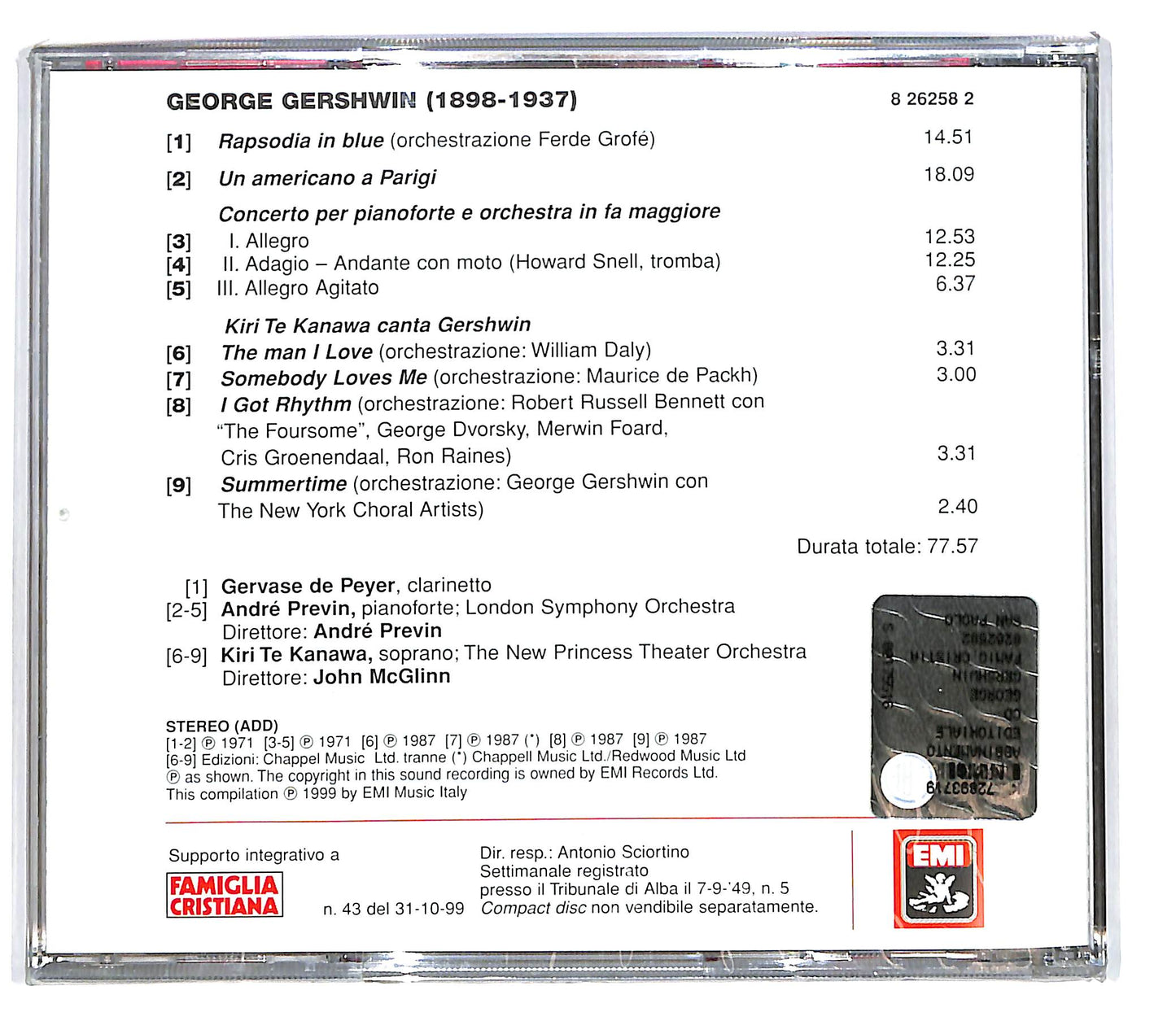 EBOND George Gershwin - George Gershwin 1898-1937 EDITORIALE CD CD101633