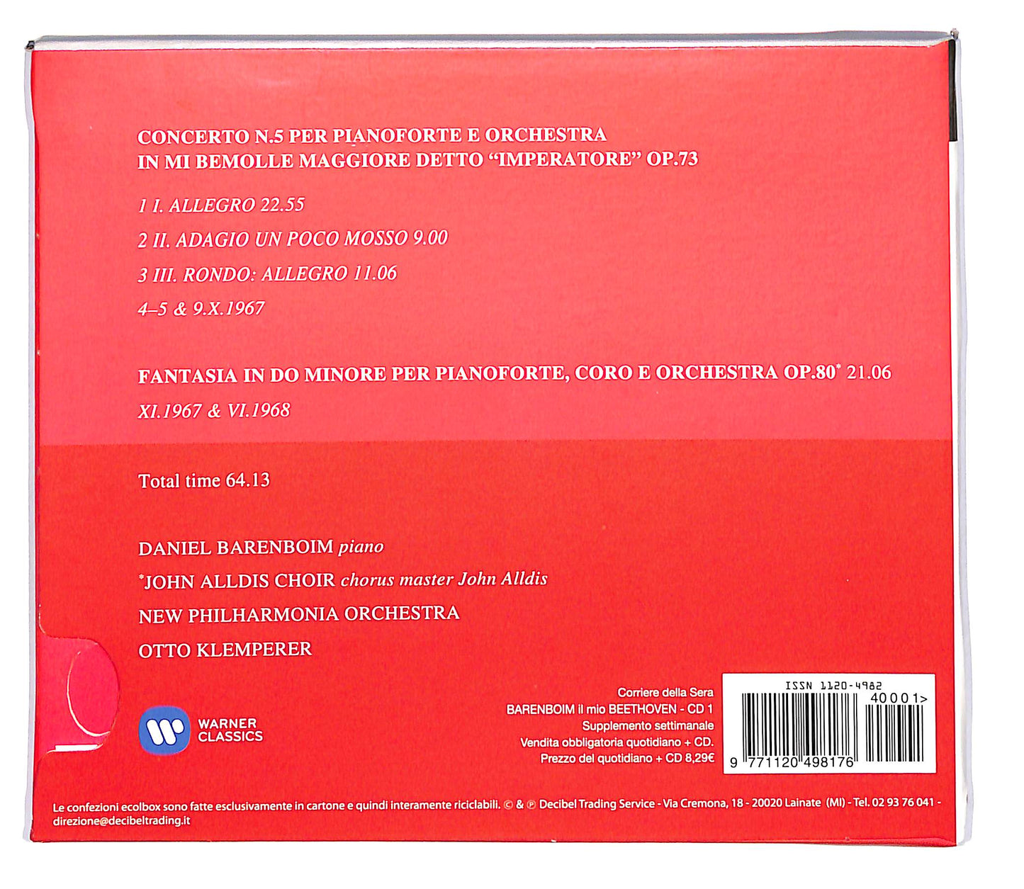 EBOND Barenboim - il mio Beethoven vol. 01 EDITORIALE DIGIPACK CD CD101640