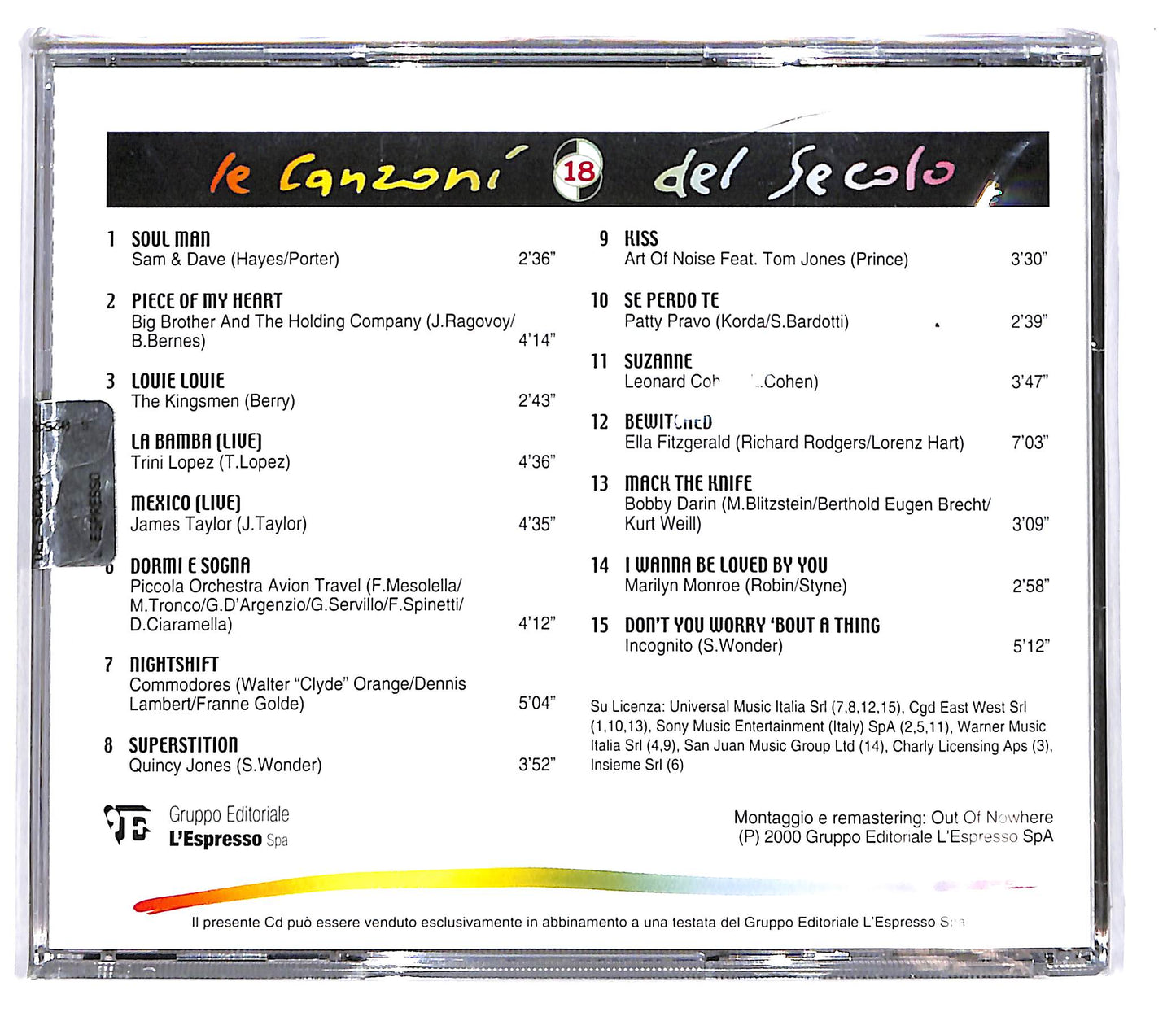 EBOND Various - Le Canzoni Del Secolo 18 EDITORIALE CD CD101648