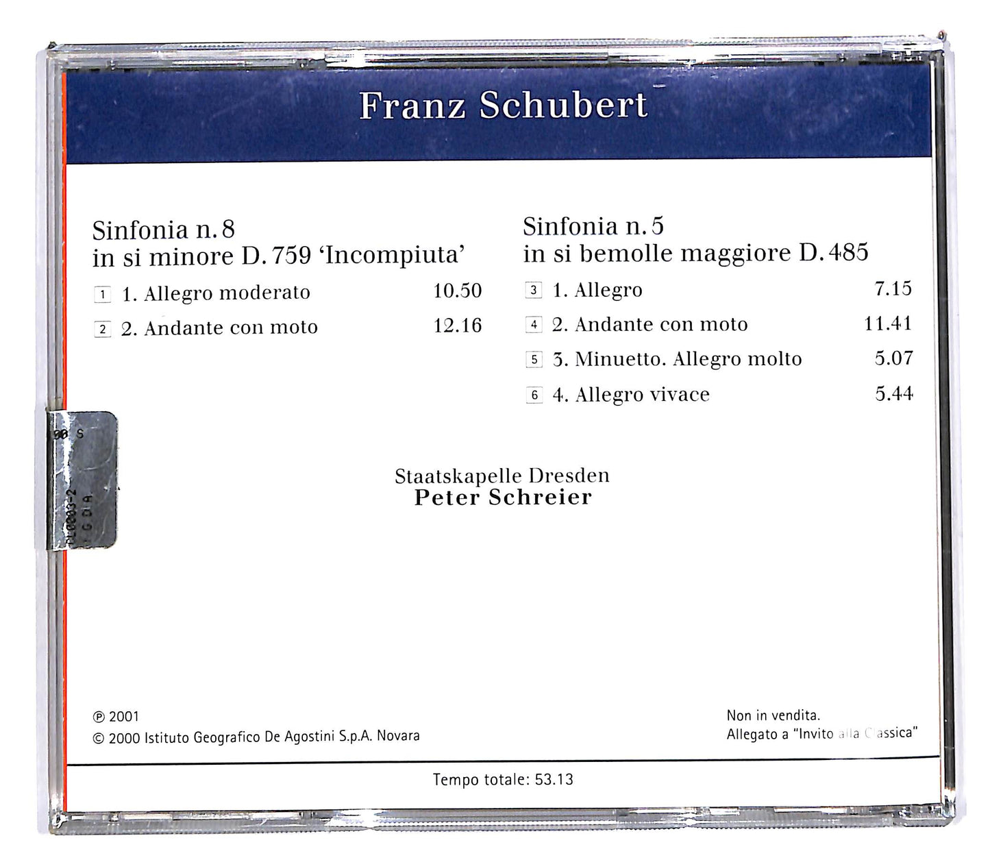 EBOND Schubert - Sinfonie N. 8 Incompiuta E N. 5 EDITORIALE CD CD101652