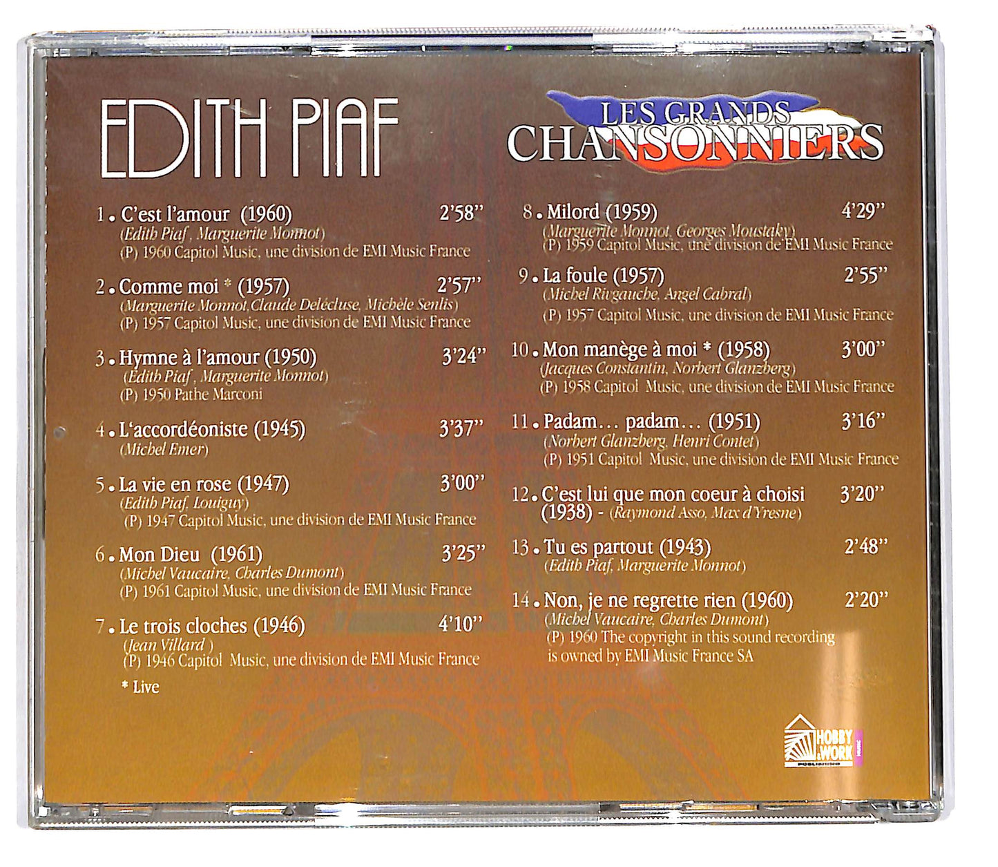 EBOND Edith Piaf - Edith Piaf	Les Grands Chansonniers EDITORIALE CD CD101730