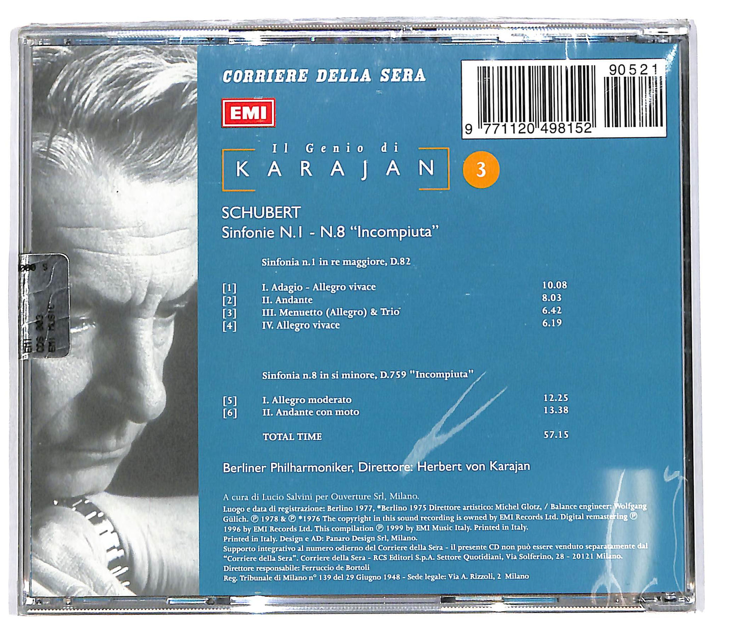 EBOND Il Genio Di Karajan 3 - Schubert Sinfonie N.1 N.8 Incompiuta CD CD101741