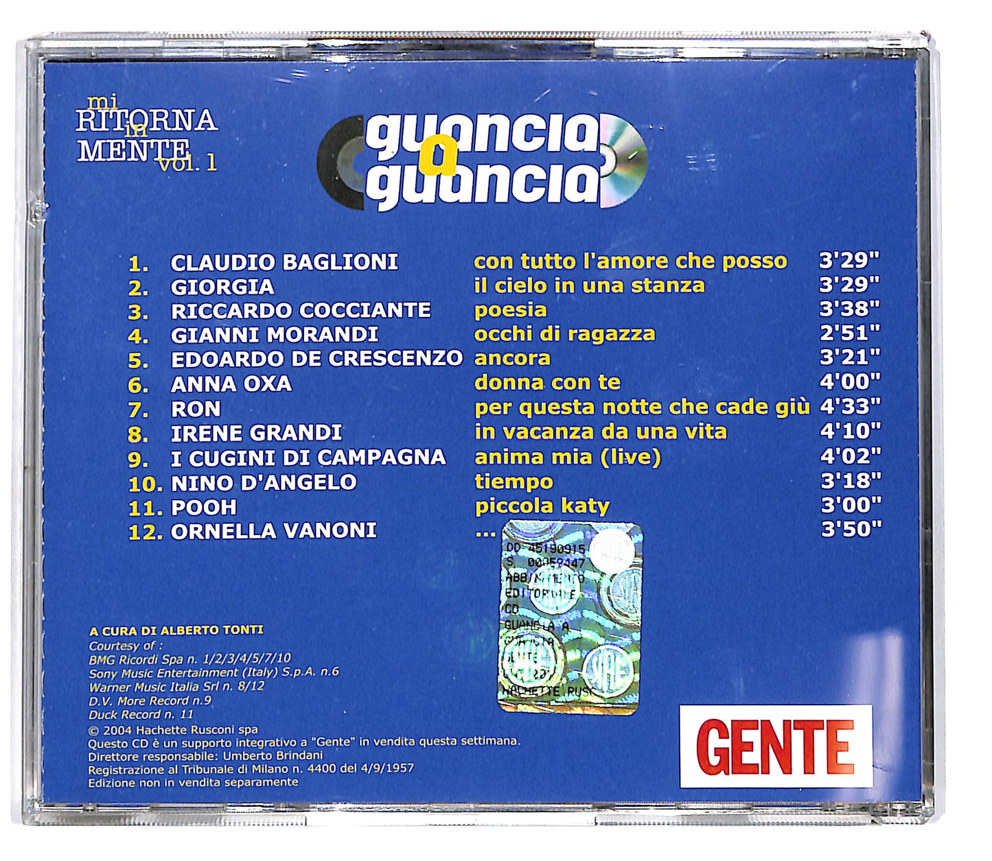 EBOND Various - Guancia a Guancia Mi ritorna in mente Vol.1 EDITORIALE CD CD101744