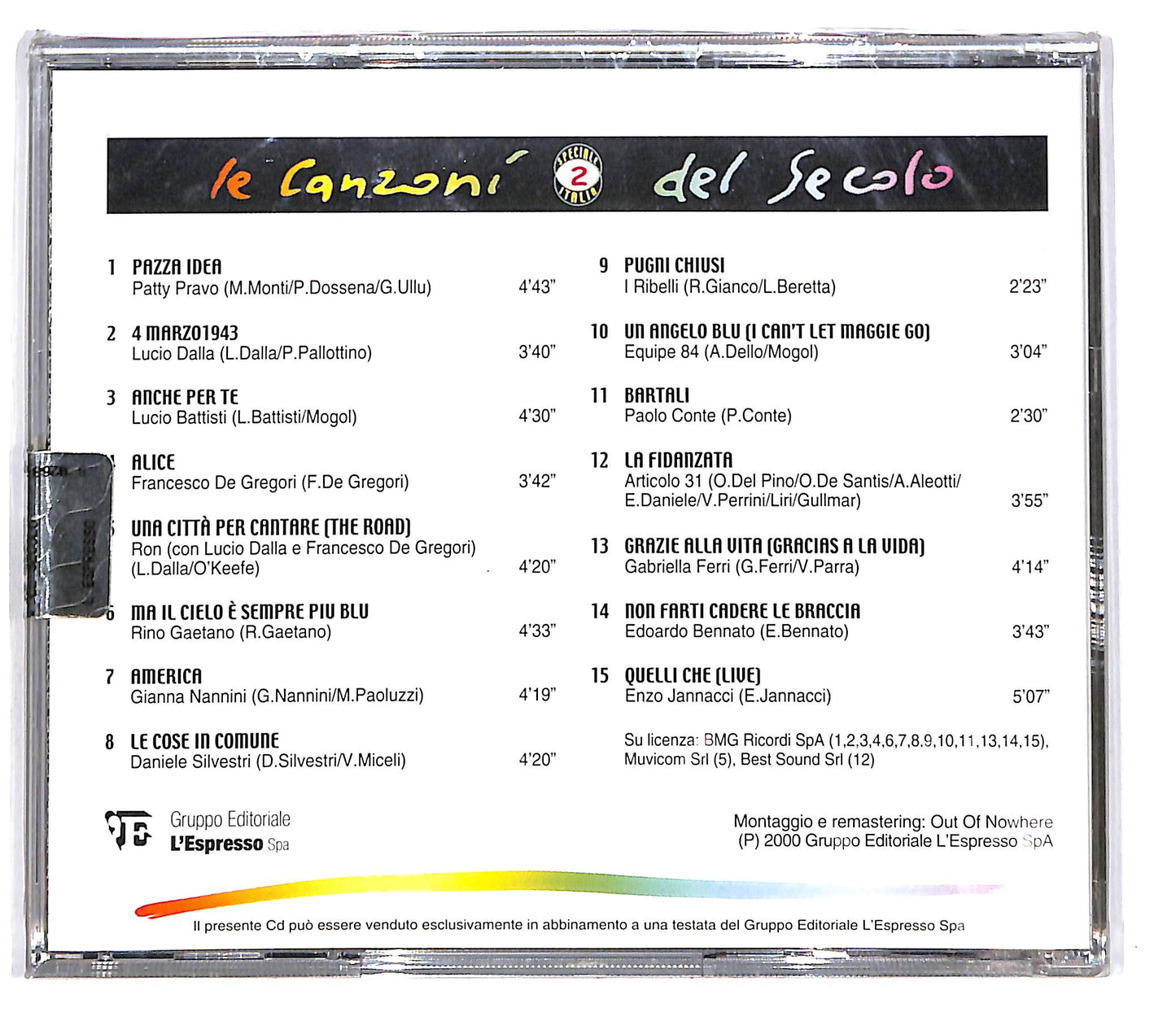 EBOND Various - Le Canzoni Del Secolo Speciale Italia Vol 2 CD CD101746