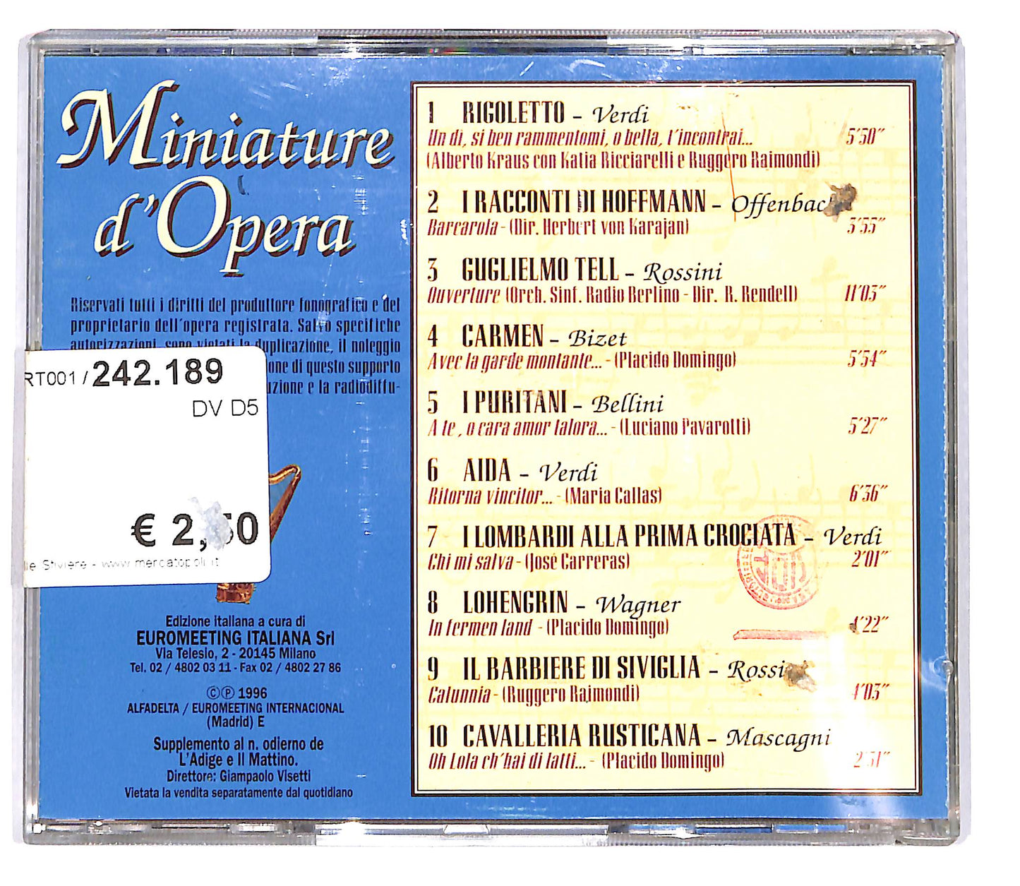 EBOND Various - Miniature D'Opera 3 EDITORIALE CD CD101831