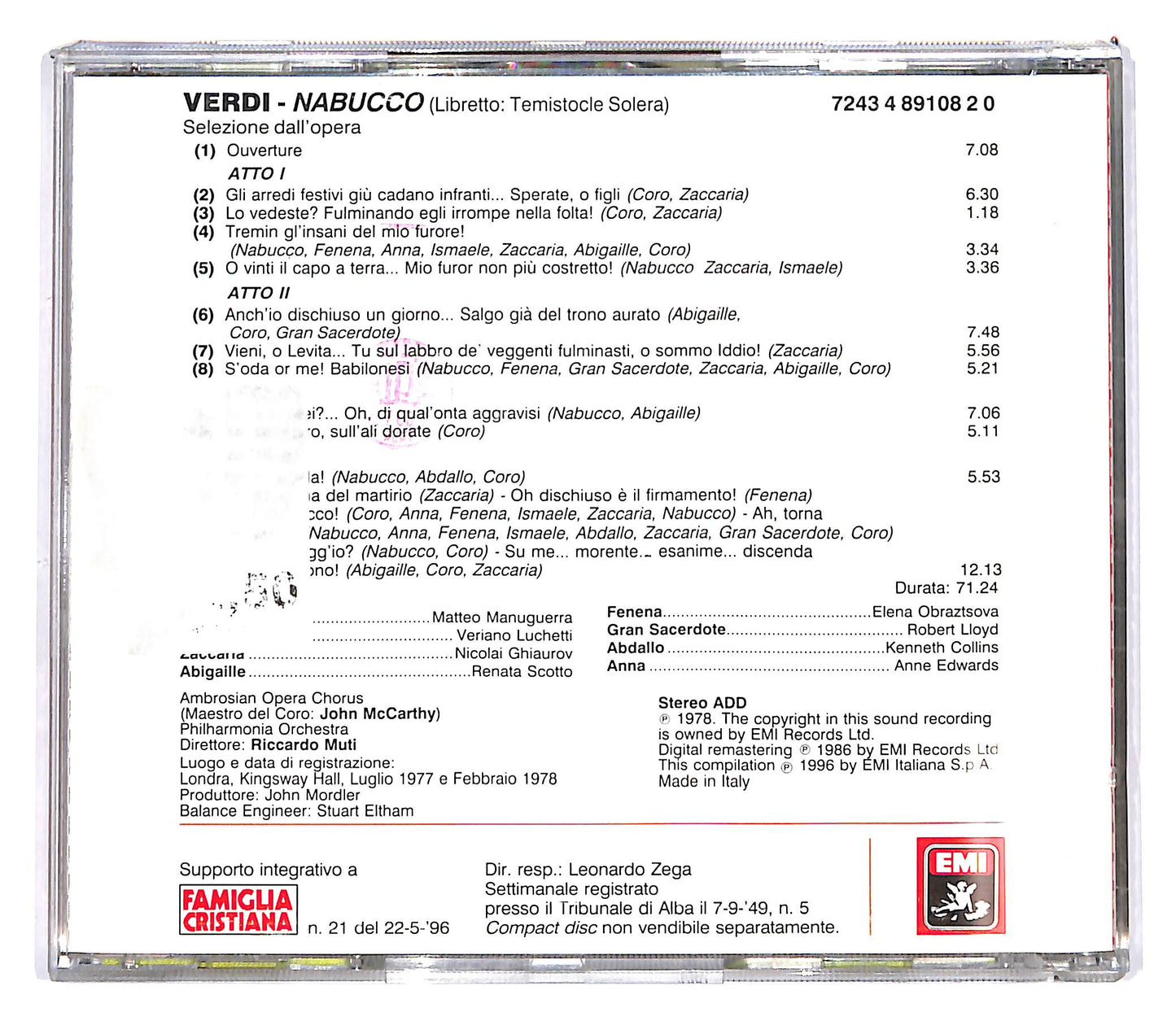 EBOND Verdi - Nabucco - Le Pagine Piu Belle EDITORIALE CD CD101902