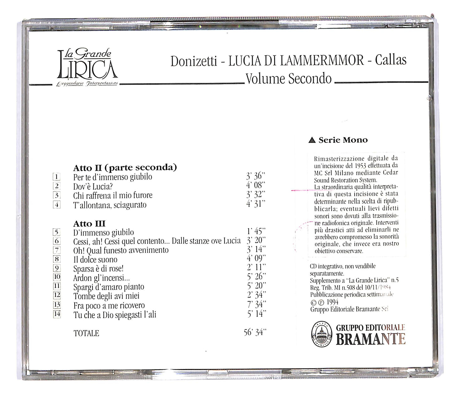 EBOND Donizetti - Lucia di Lammermoor Callas vol secondo CD CD101939