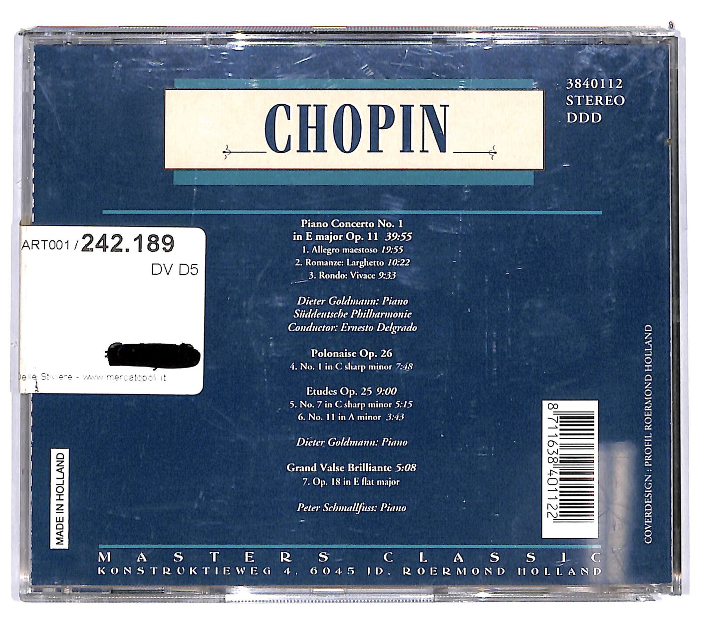 EBOND Chopin - Piano Concerto No.1 Polonaise - Etudes CD CD101957