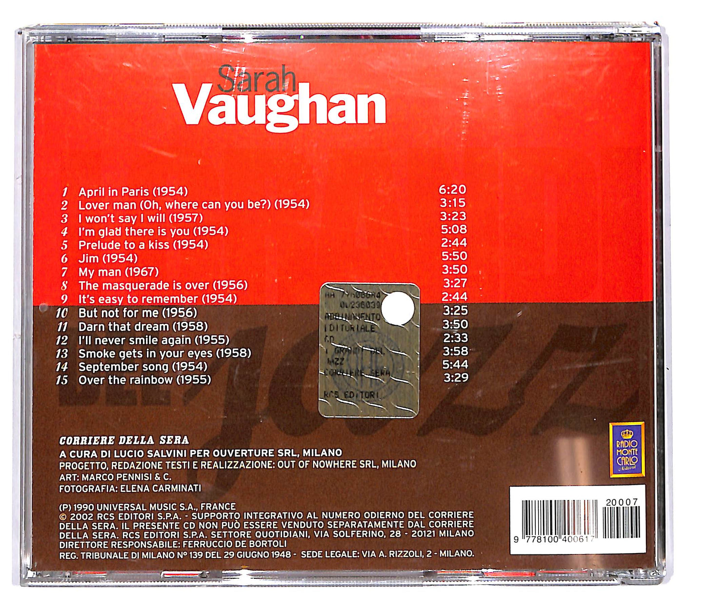 EBOND Sarah Vaughan - Sarah Vaughan Vol.7 EDITORIALE CD CD102002