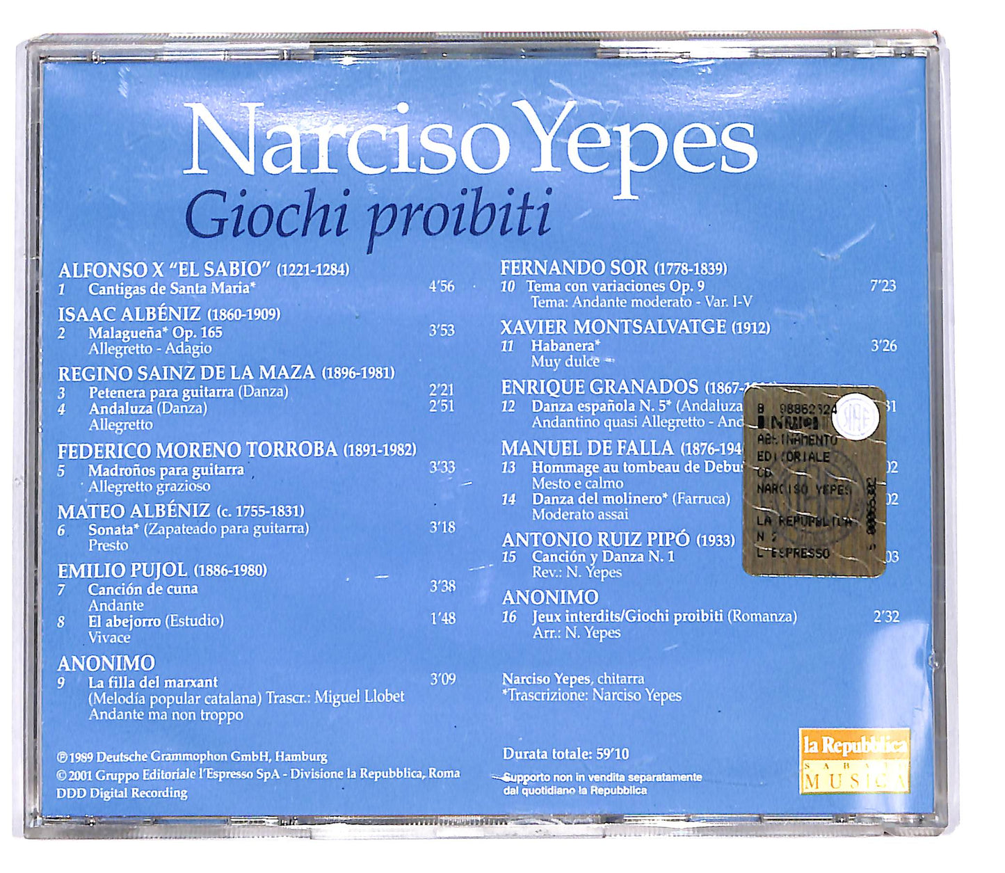 EBOND Narcisio Yepes - Giochi proibiti EDITORIALE CD CD102011