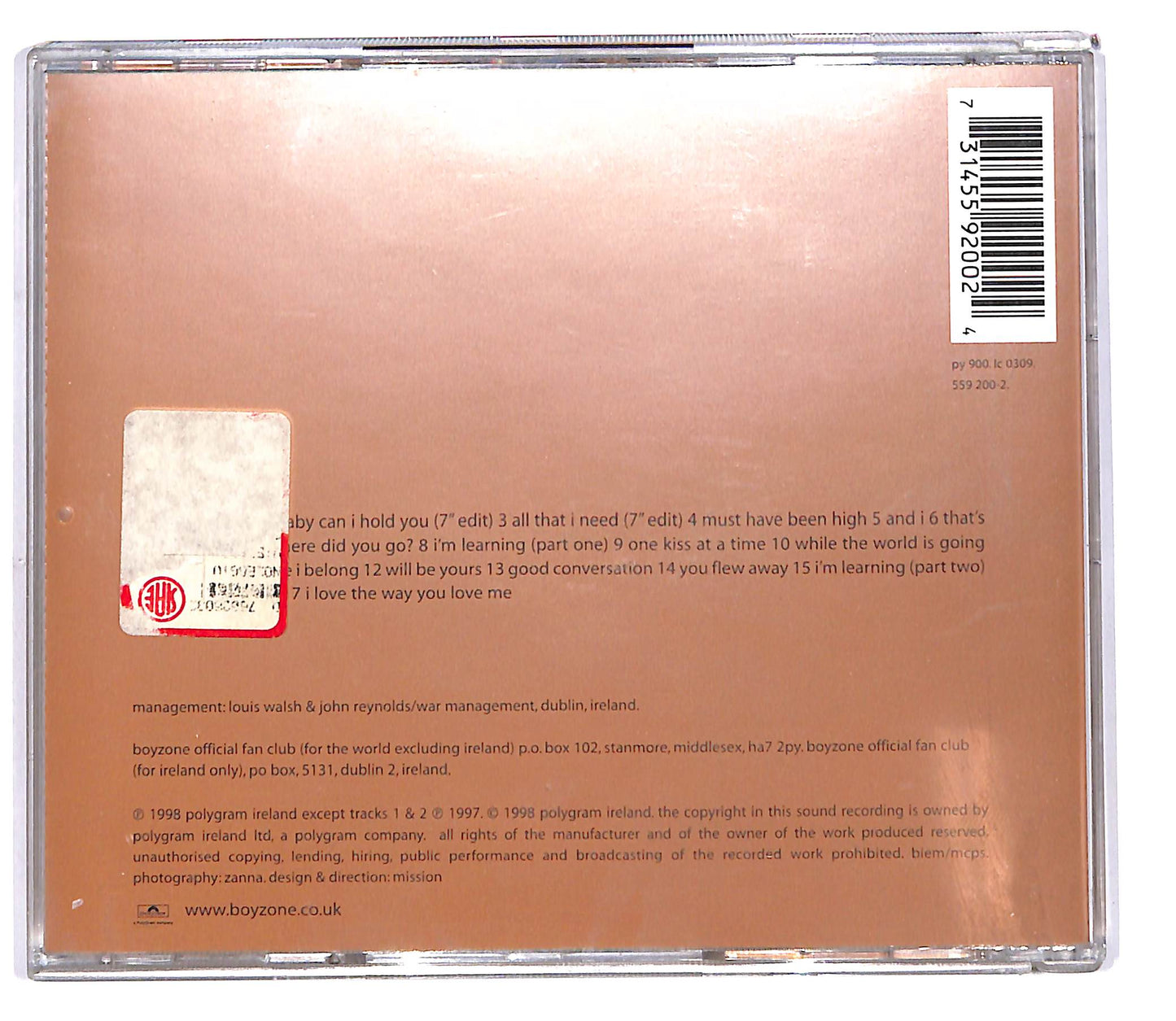 EBOND Boyzone - Where We Belong CD CD102032