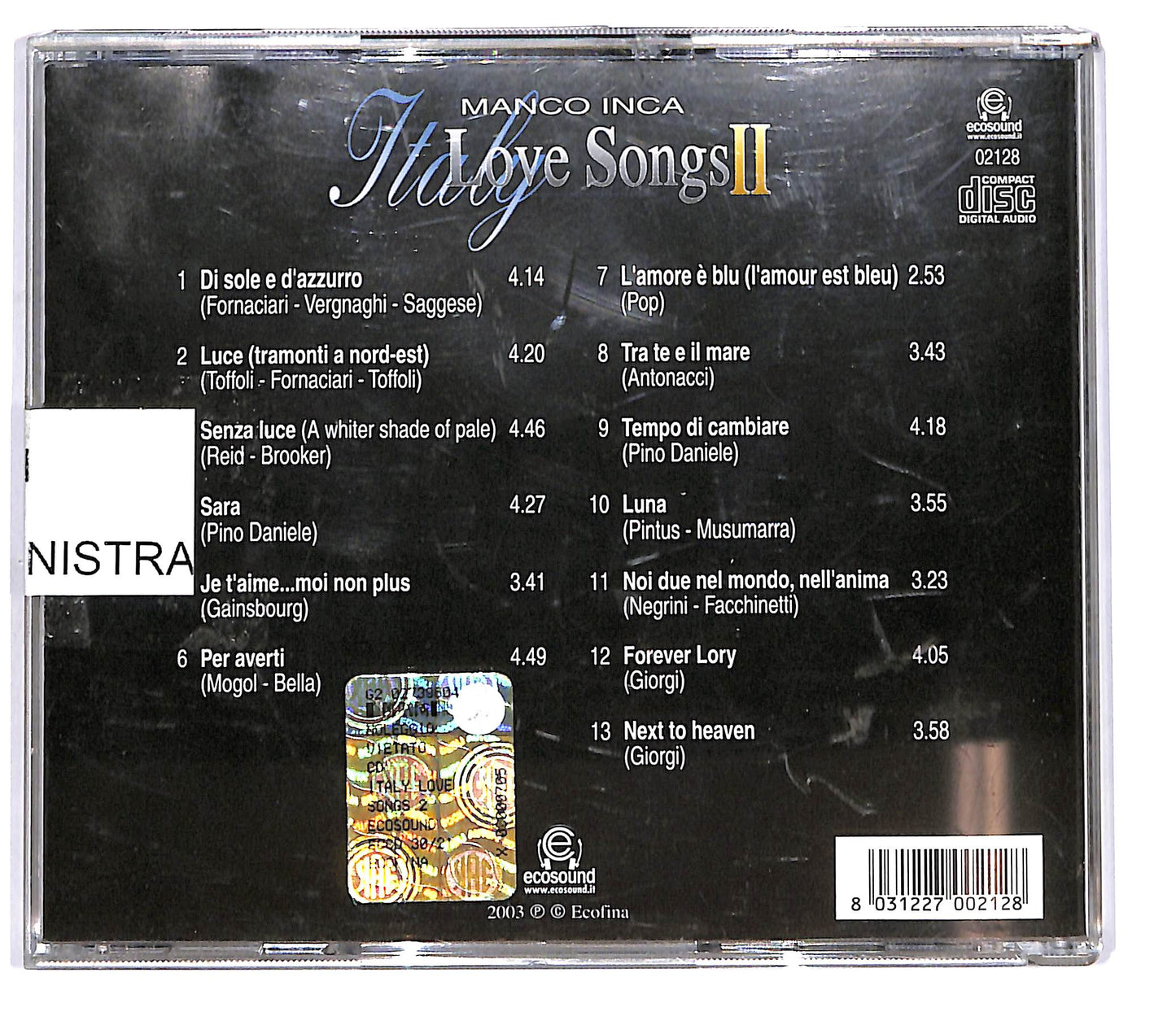 EBOND Italy Love Songs II - Manco Inca CD CD102034