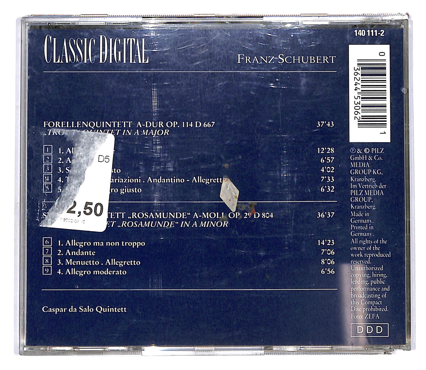EBOND Franz Schubert - Quintetto la Trota CD CD102059