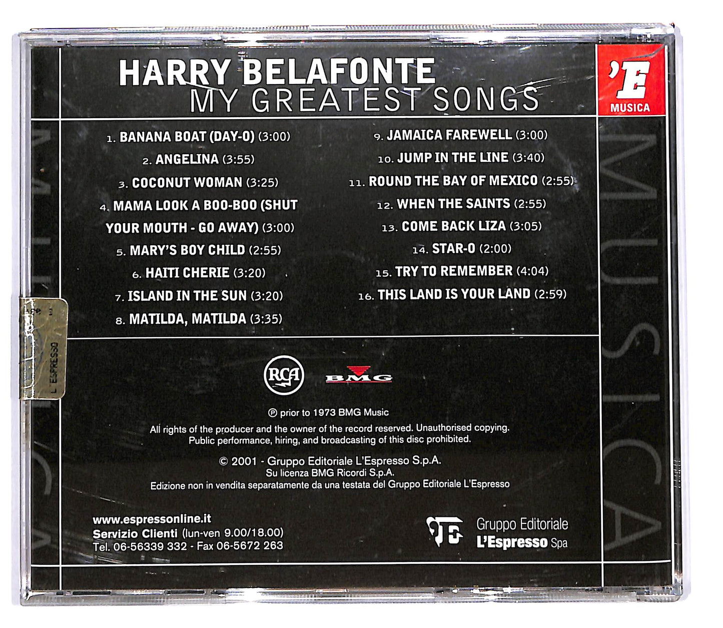 EBOND Harry Belafonte - My Greatest Songs EDITORIALE CD CD102122
