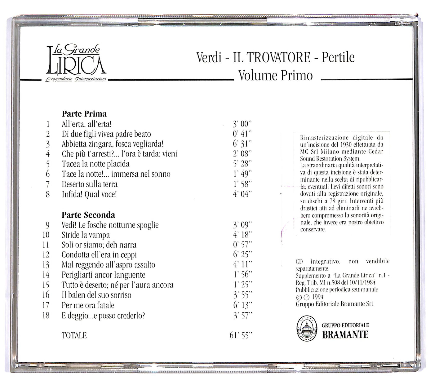 EBOND Verdi - Il Trovatore - Pertile Volume Primo CD CD102133