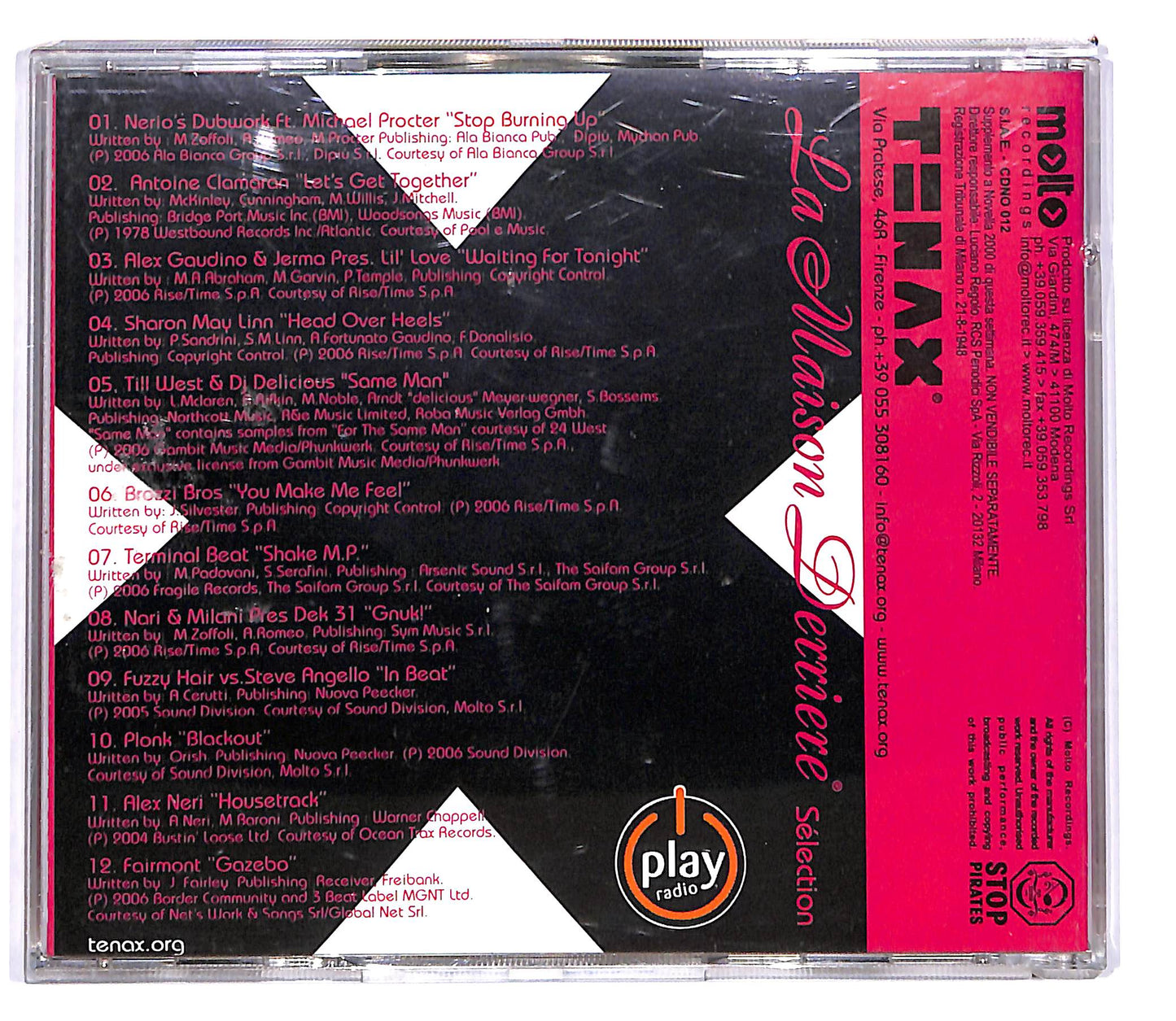 EBOND Various - TENAX - La Maison Derriere Selection CD CD102134