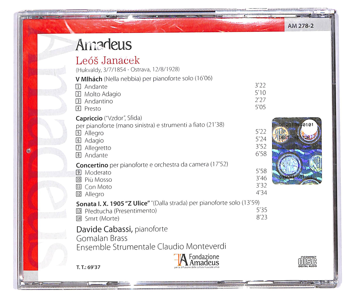 EBOND Amadeus - Janaček - Cabassi - Piano Music CD CD102135
