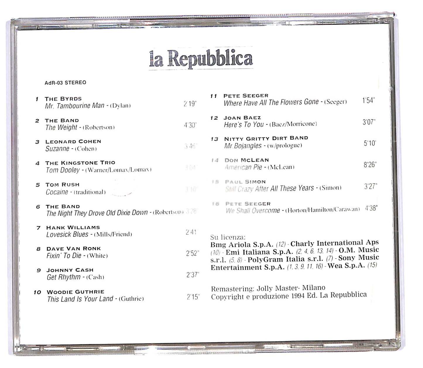 EBOND Various - Il Rock Riscopre Il Folk vol 3 EDITORIALE CD CD102136