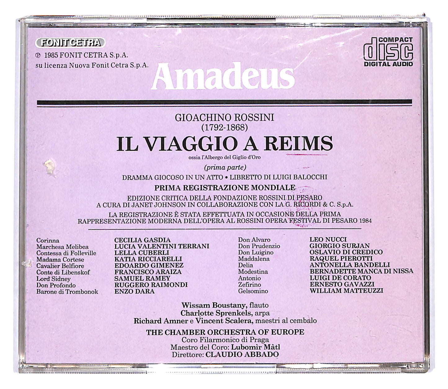 EBOND Rossini - Il Viaggio A Reims (Prima Parte) EDITORIALE CD CD102142