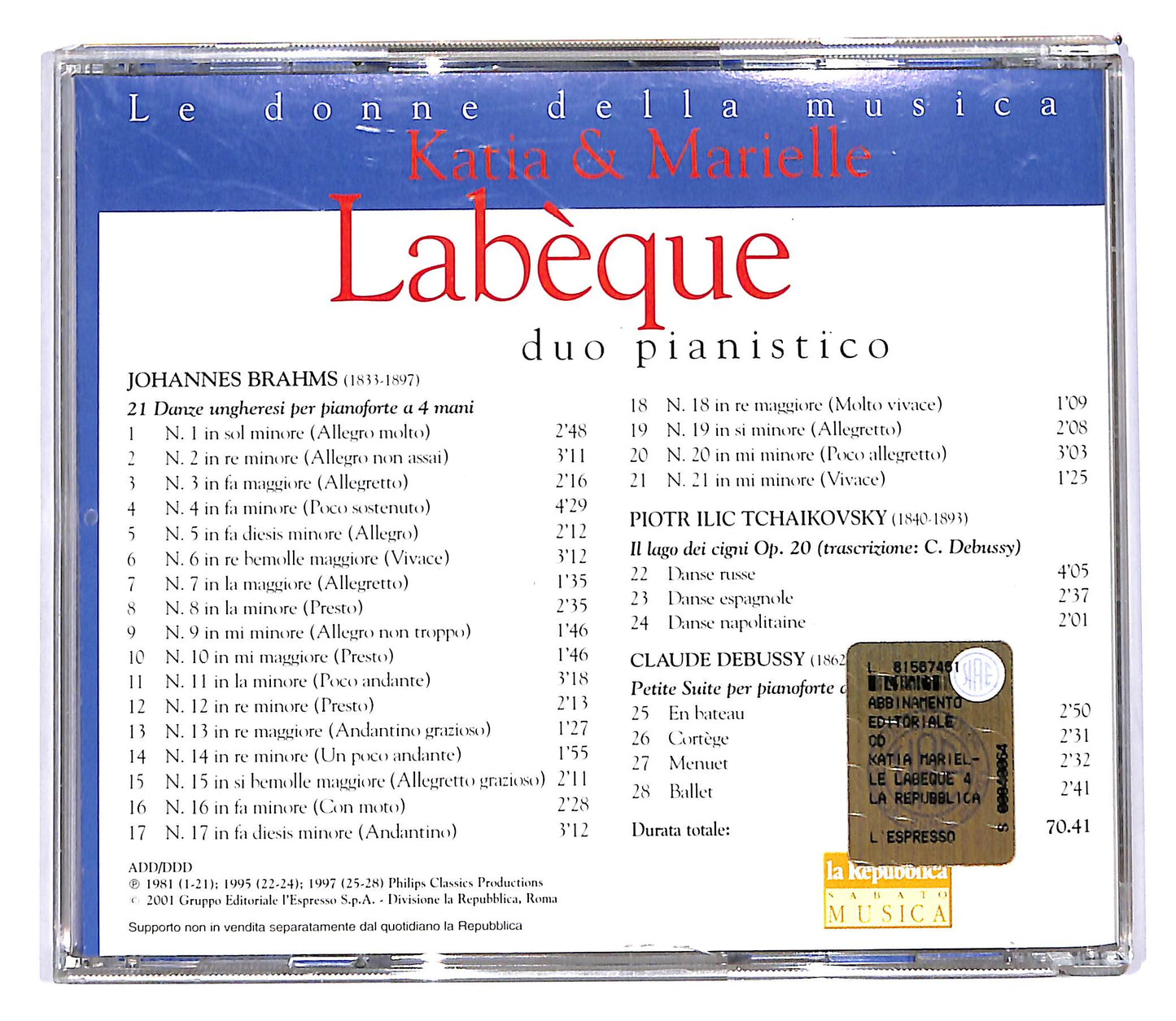 EBOND Katia Et Marielle Labeque -J Brahms Tchaikovsky Debussy CD CD102148