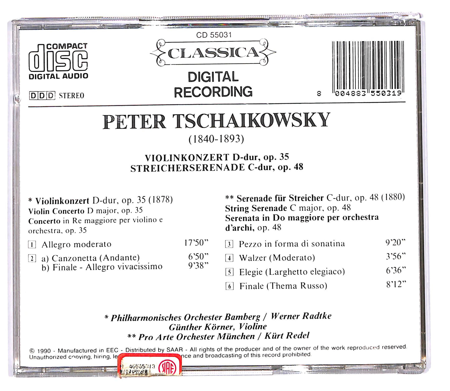 EBOND Tschaikowsky - Violinkonzert - Streicherserenade CD CD102428
