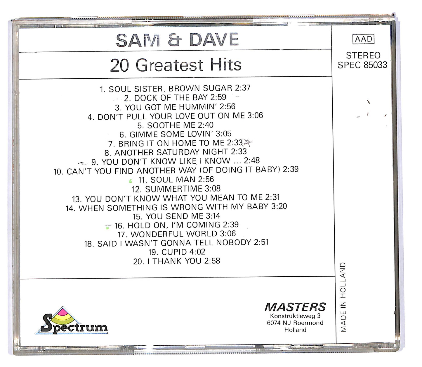 EBOND Sam & Dave - 20 Greatest Hits CD CD102656