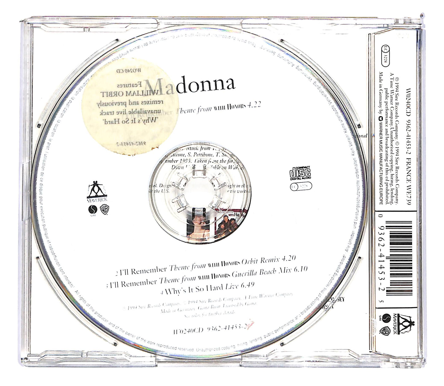 EBOND Madonna - I'll Remember Theme From With Honors CD CD102727
