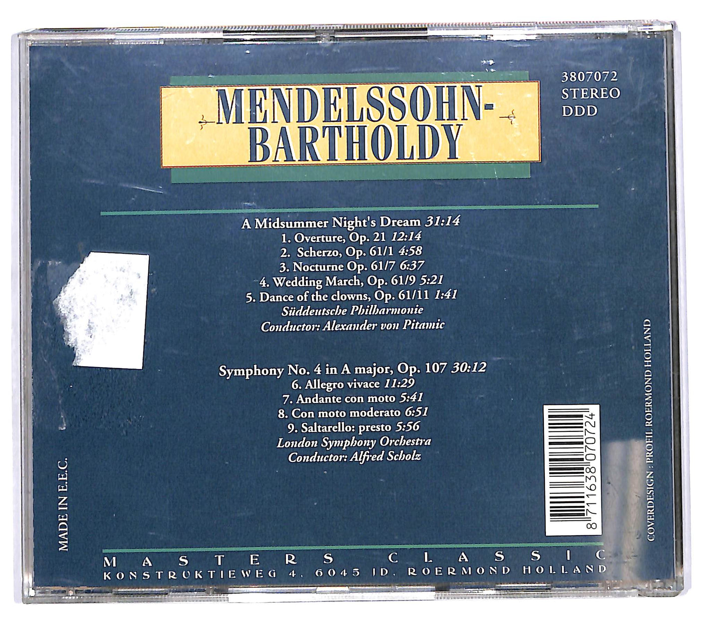 EBOND Mendelssohn Bartholdy - a Mindsummer night's dream CD CD102751