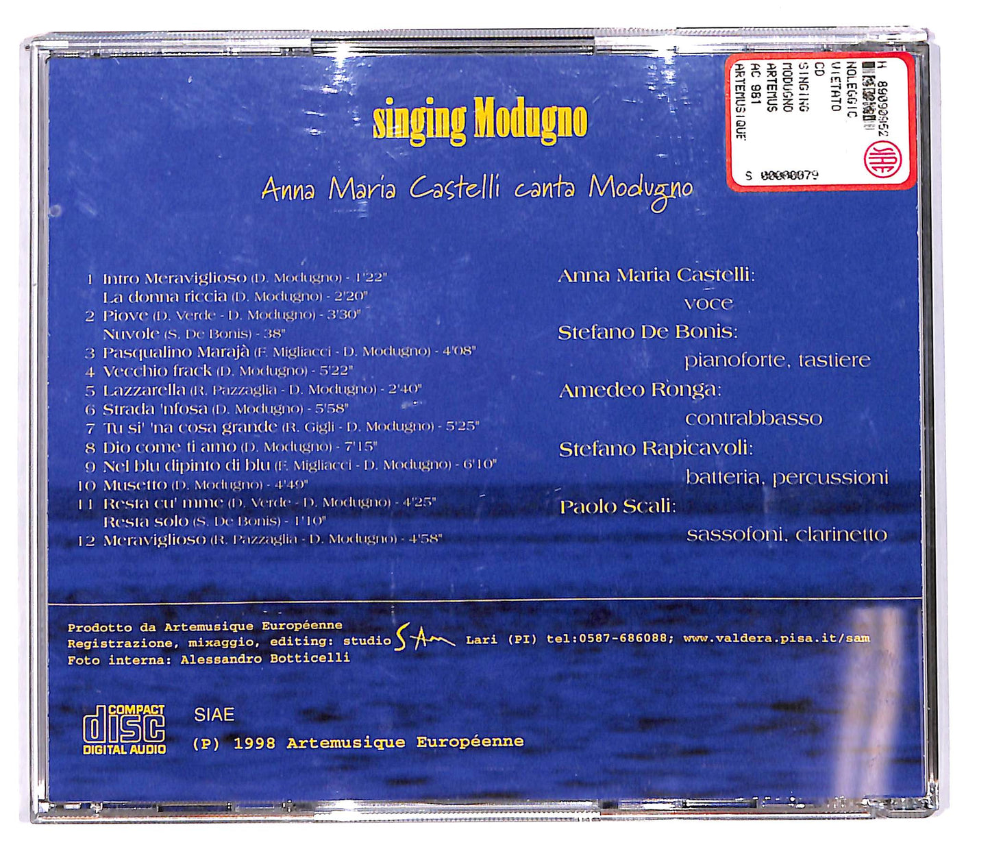 EBOND Anna Maria Castelli - Singing Modugno CD CD102804