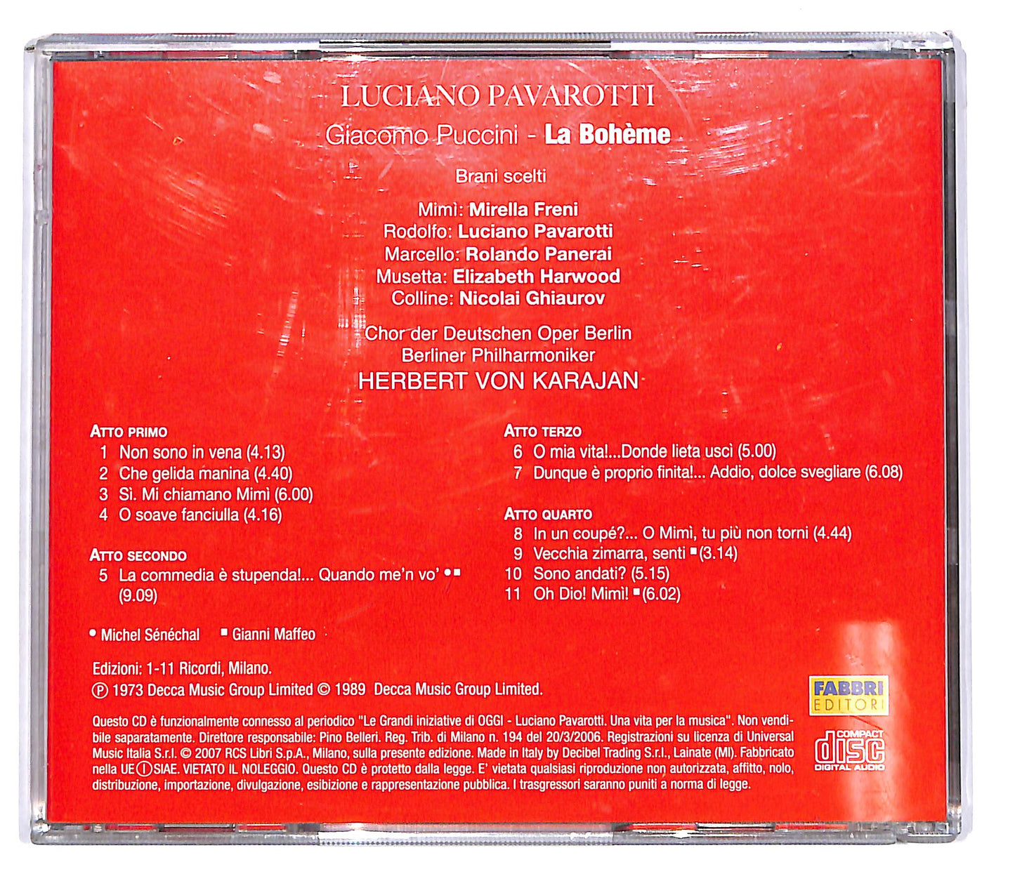 EBOND Luciano Pavarotti - La Boheme EDITORIALE CD CD102821