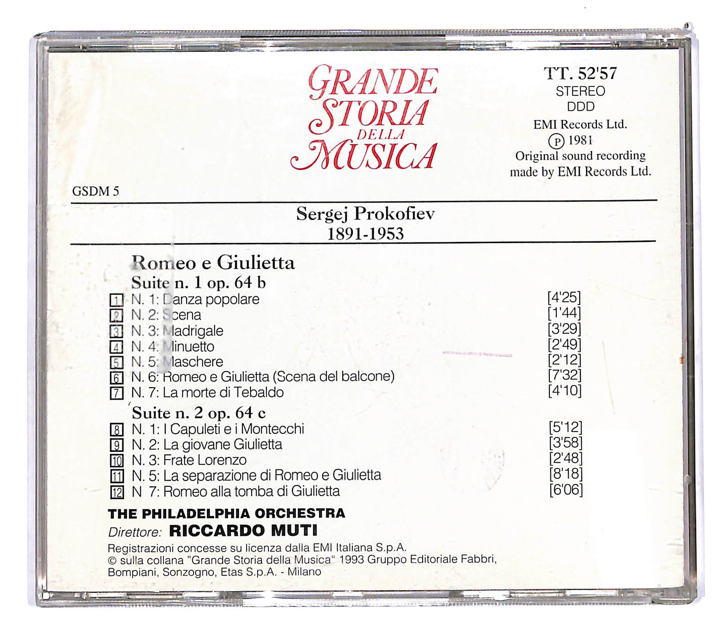 EBOND Prokofiev - Romeo E Giulietta - Muti EDITORIALE CD CD102955