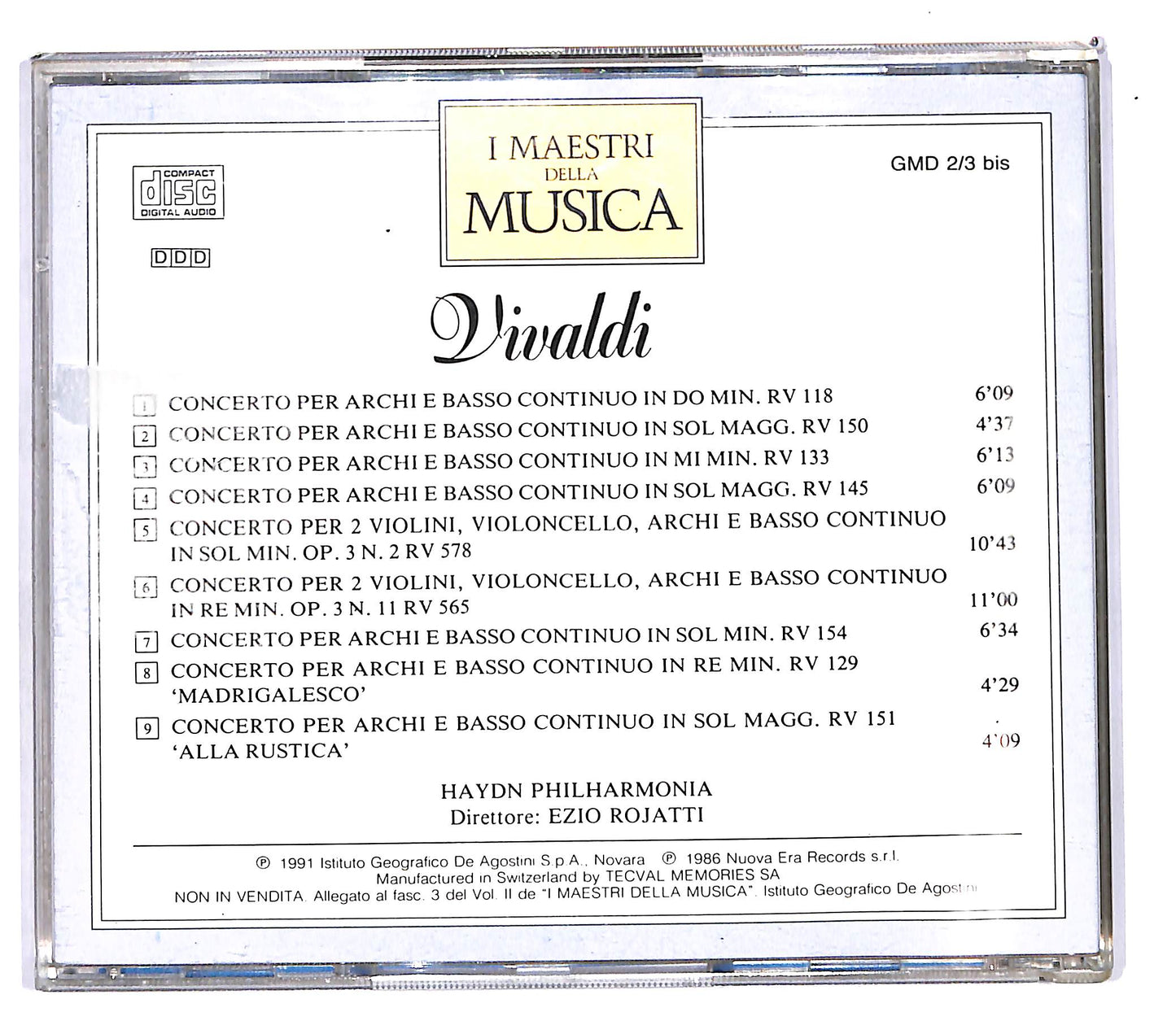 EBOND Vivaldi - 9 Concerti Per Archi - Maestri della musica EDITORIALE CD CD102957