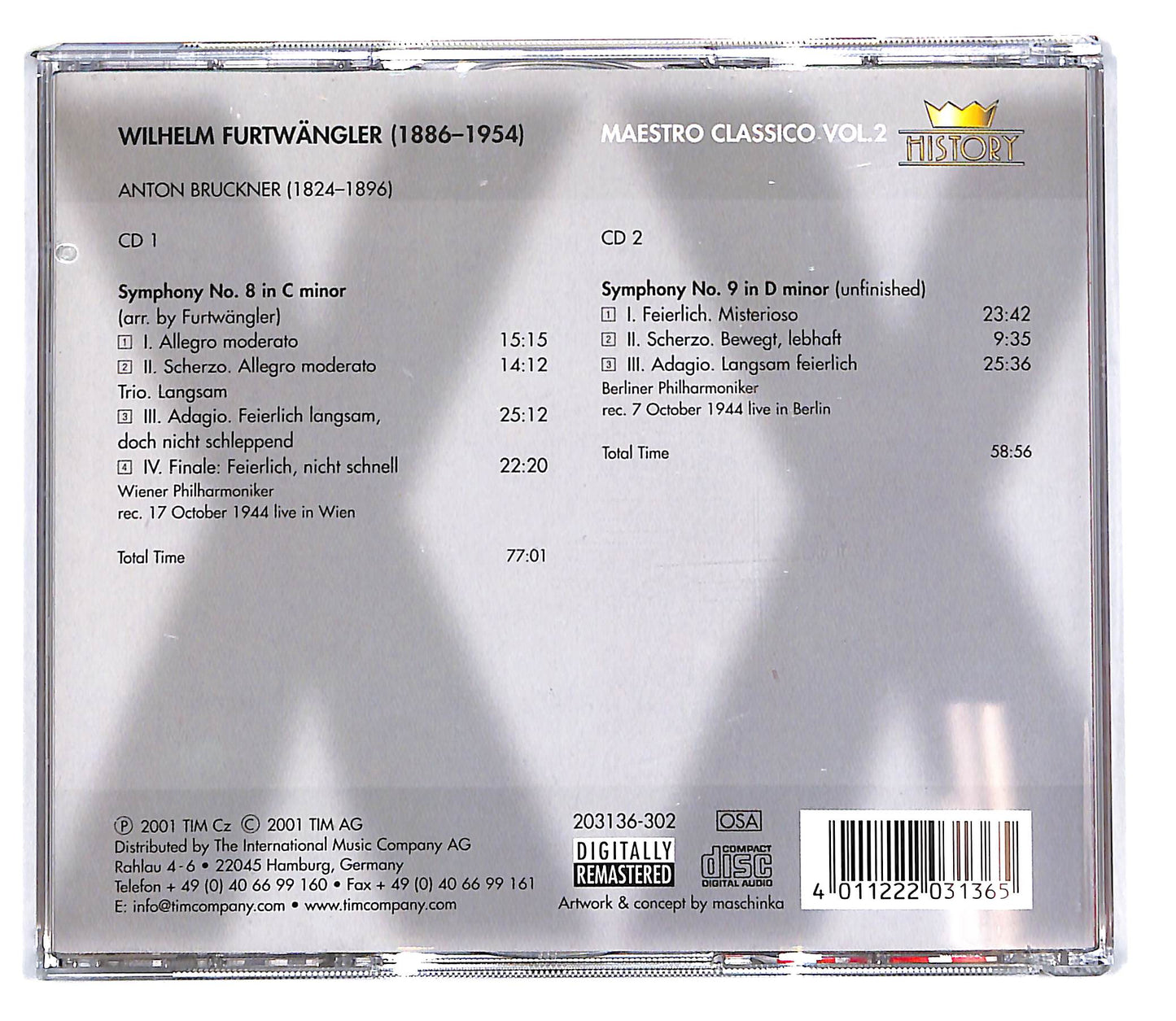 EBOND Furtwangler Bruckner - Furtwangler Maestro Classico Vol.2 CD CD103029