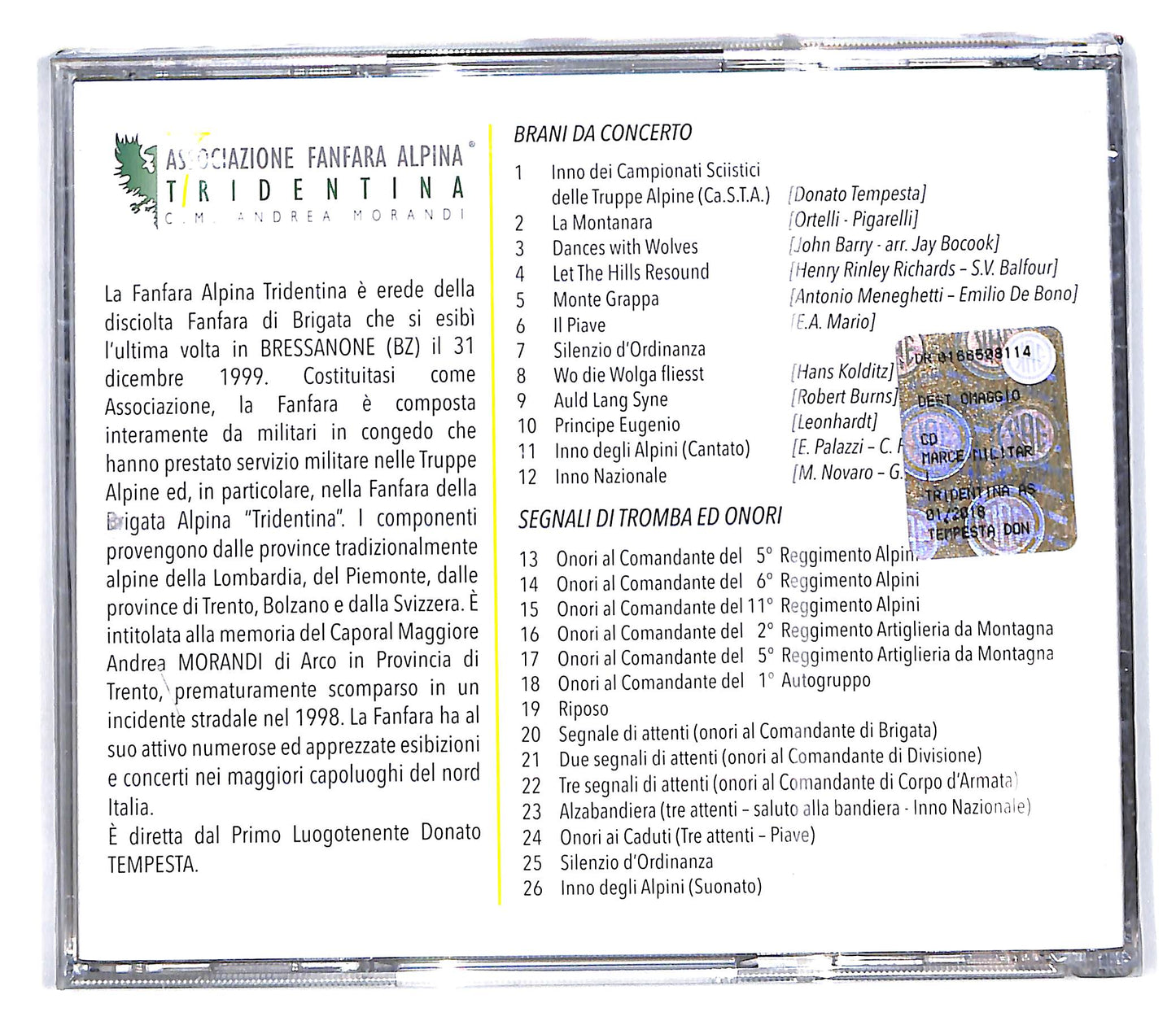EBOND Il Presidente appena passato -raccolta brani concerto vol.1 CD CD103044