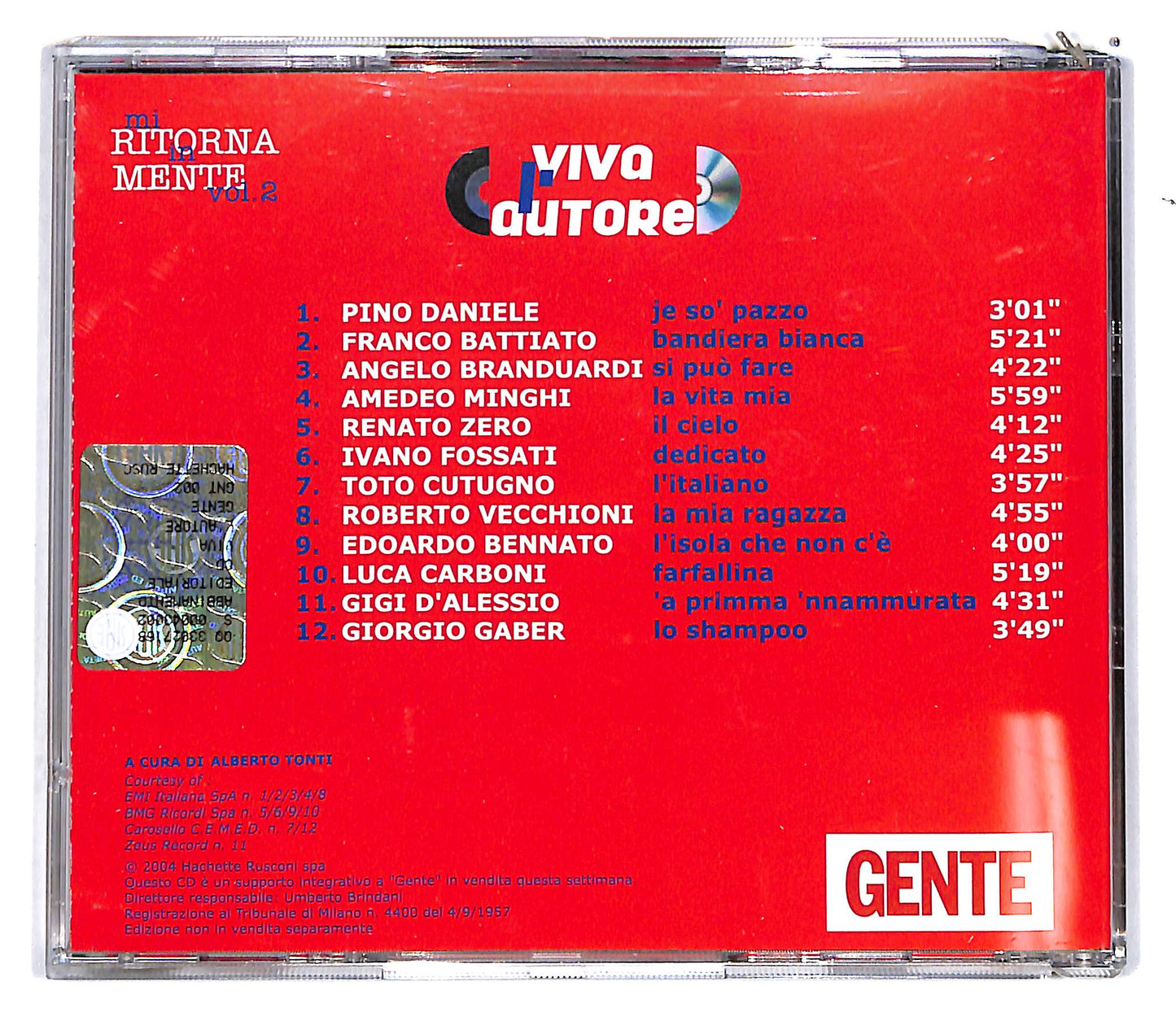 EBOND Various - viva l'autore mi ritorna in mente vol.2 EDITORIALE CD CD103132