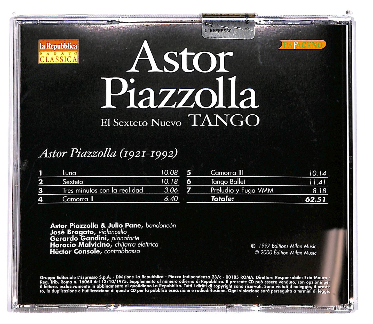 EBOND Astor Piazzolla - El Sexteto Nuevo Tango CD CD103237