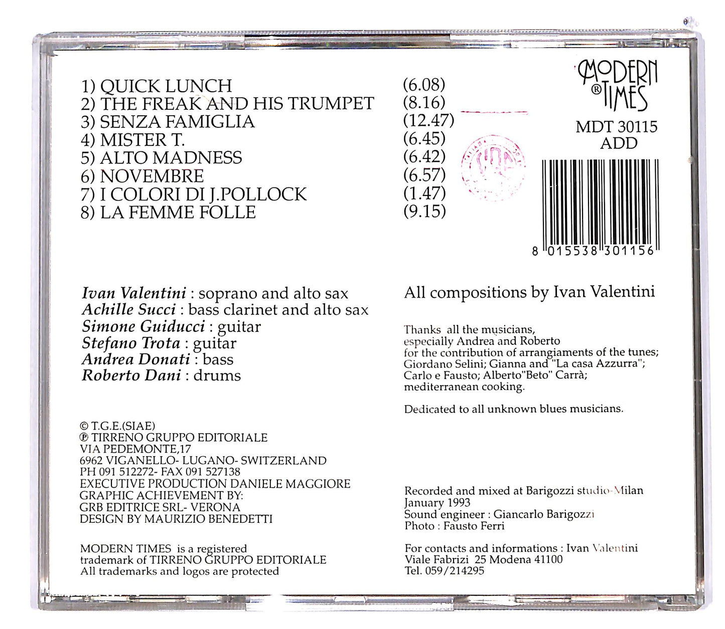 EBOND Ivan Valentini - Senza Famiglia CD CD103306