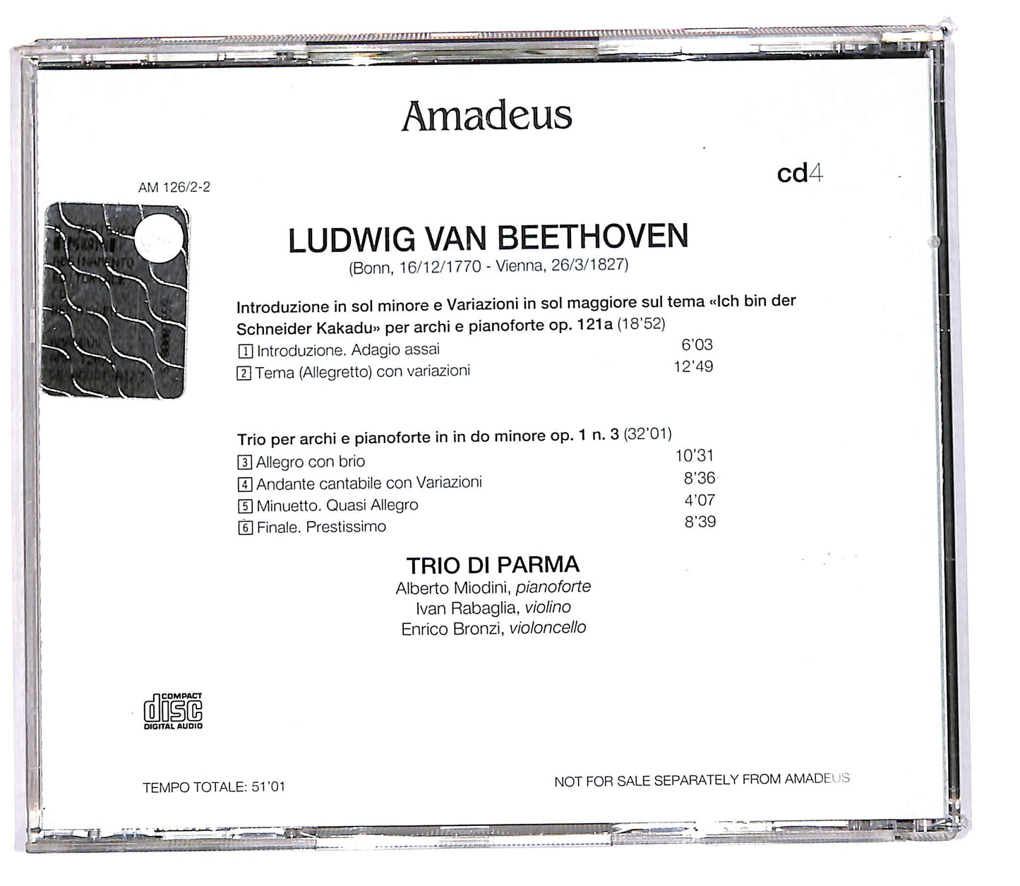 EBOND Beethoven - Trio Per Archi E Pianoforte Op.1 N.3 CD CD103352