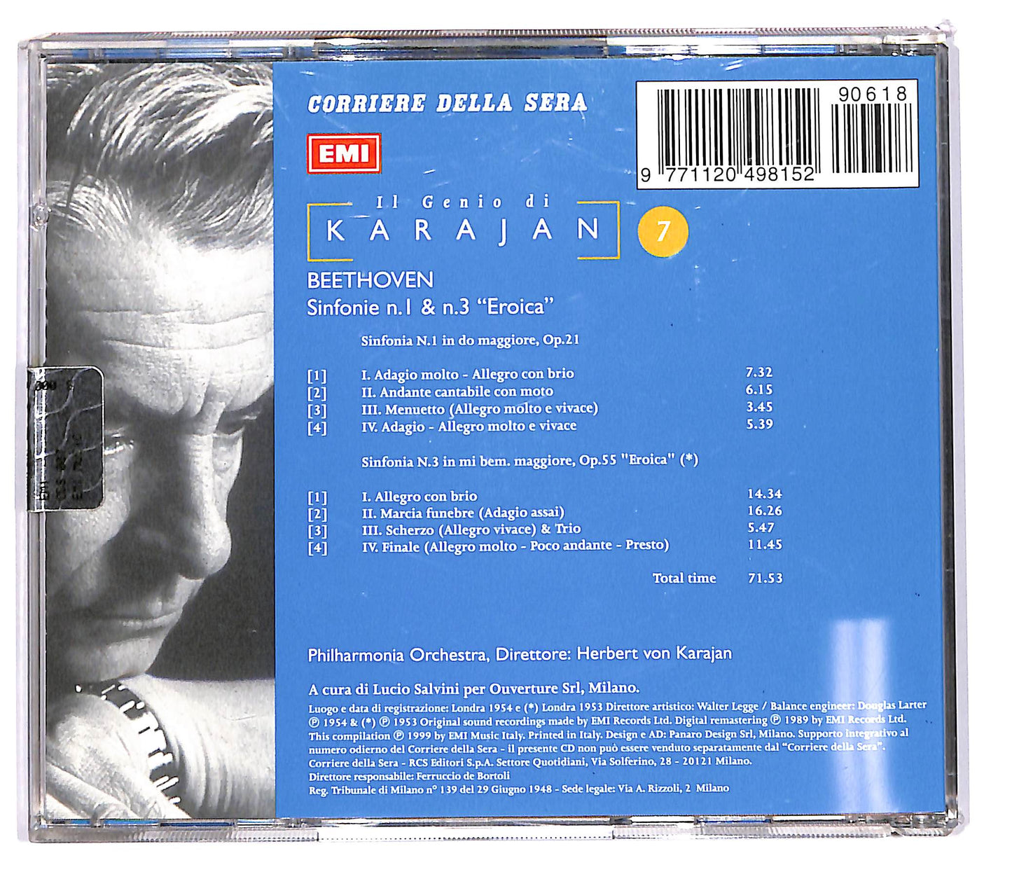 EBOND Il Genio di Karajan 7 - Beethoven Sinfonie N.1 N.3 Eroica CD CD103353