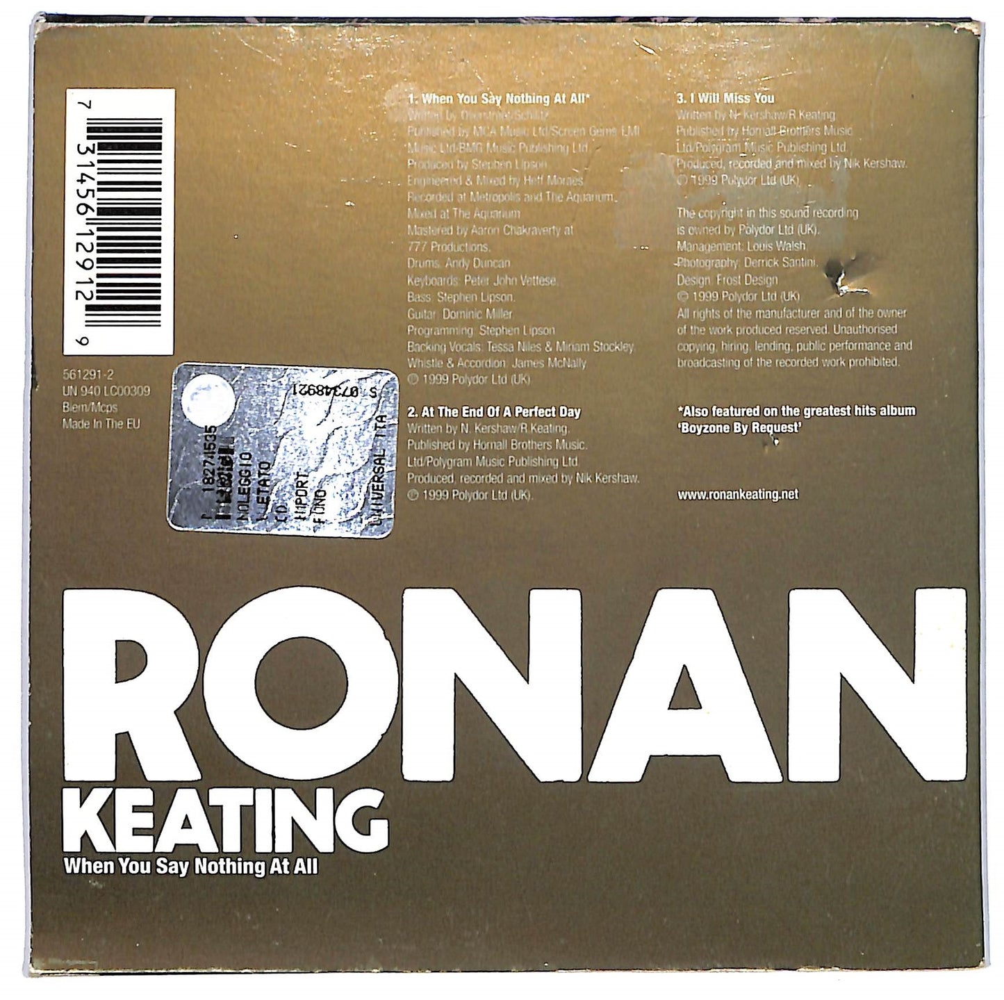 EBOND Ronan Keating - When You Say Nothing At All CD CD103535