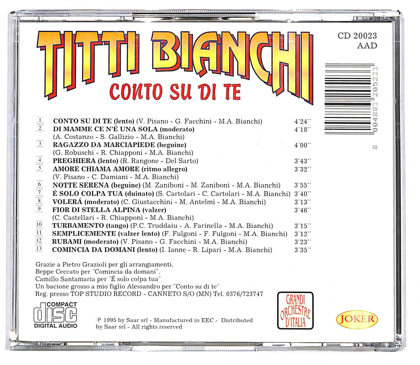 EBOND Titti Bianchi - Conto su di te CD CD103815