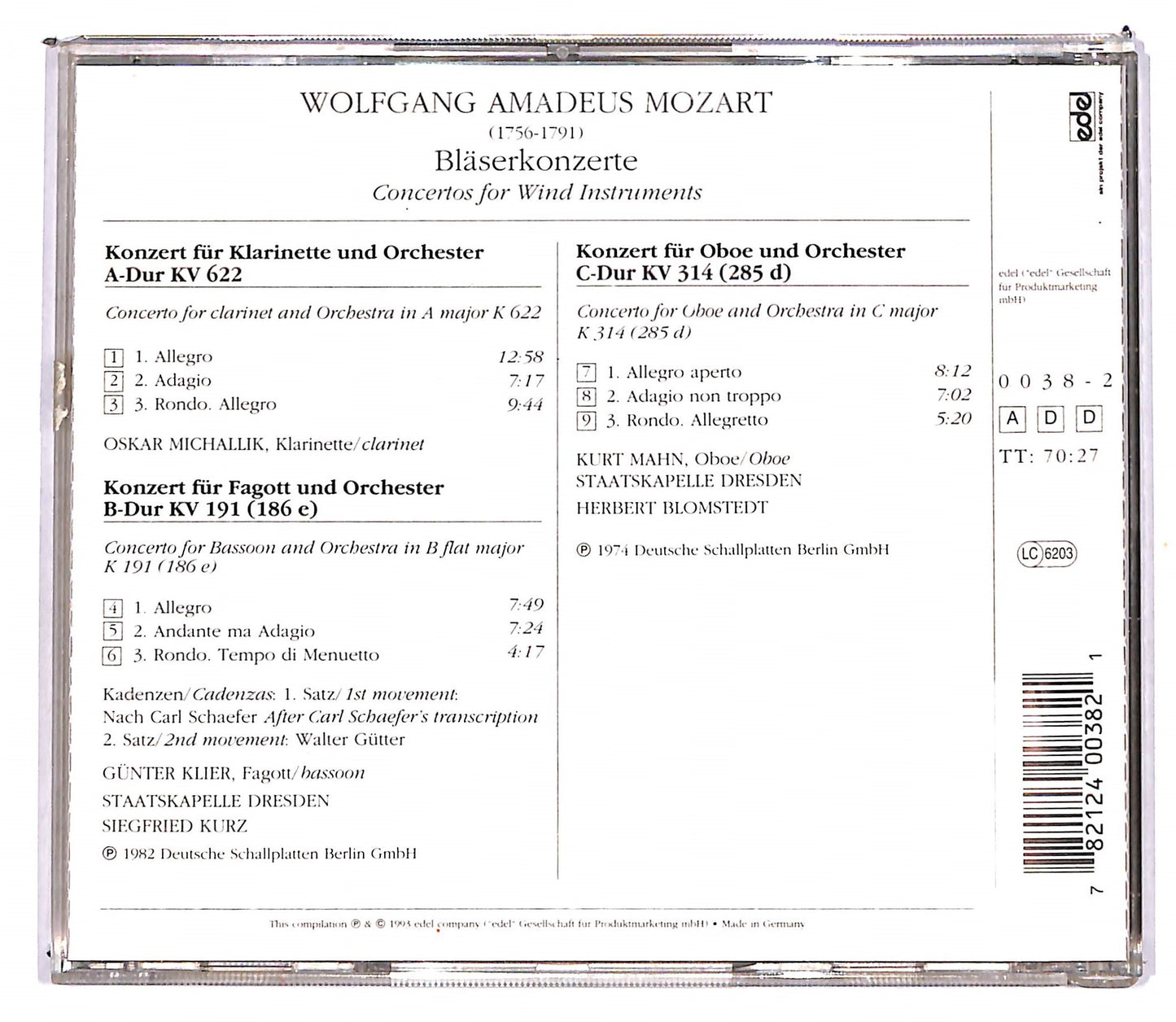 EBOND Mozart - Concertos for wind instruments CD CD103840