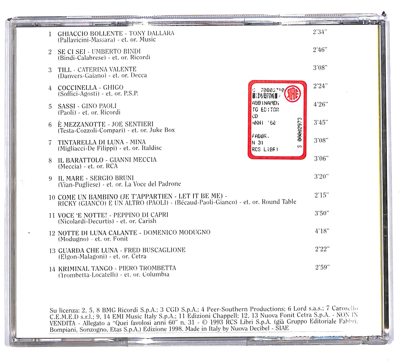 EBOND Various - Quei Favolosi Anni '60 - 1960 - 2 CD CD103921
