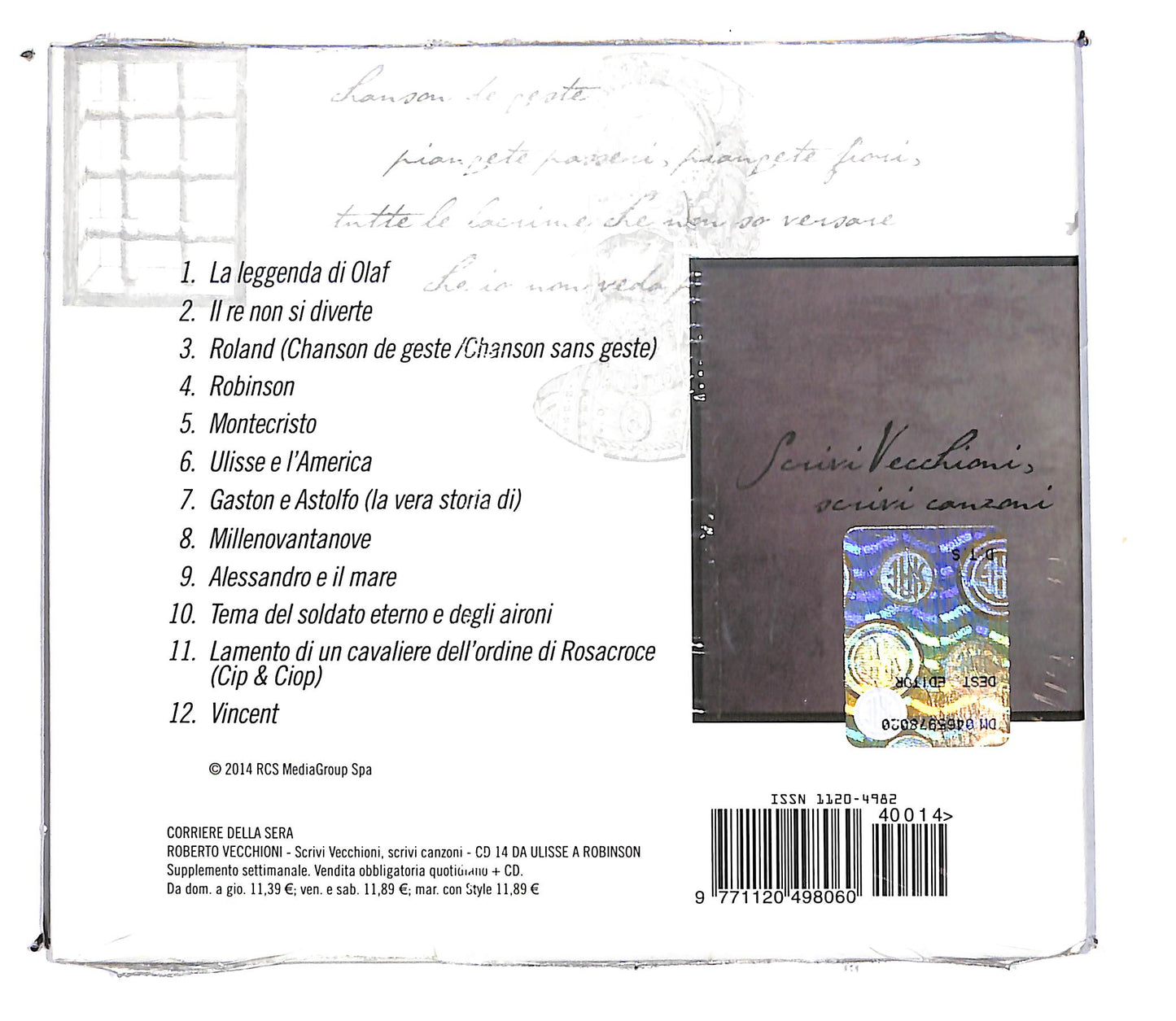 EBOND Roberto Vecchioni - da Ulisse a Robinson n.14 DIGIPACK CD CD103952