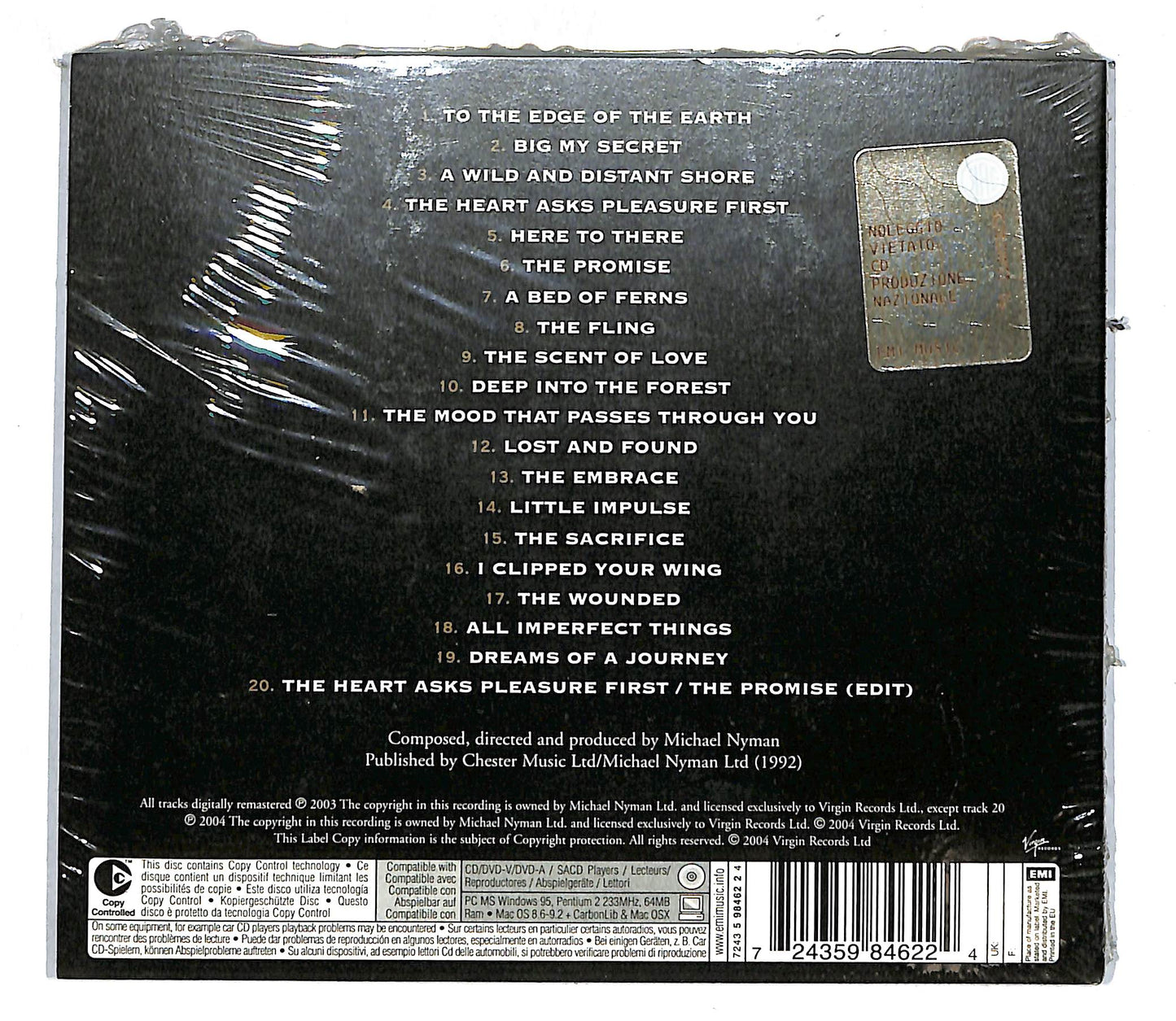 EBOND Michael Nyman - The Piano DIGIPACK CD CD104217