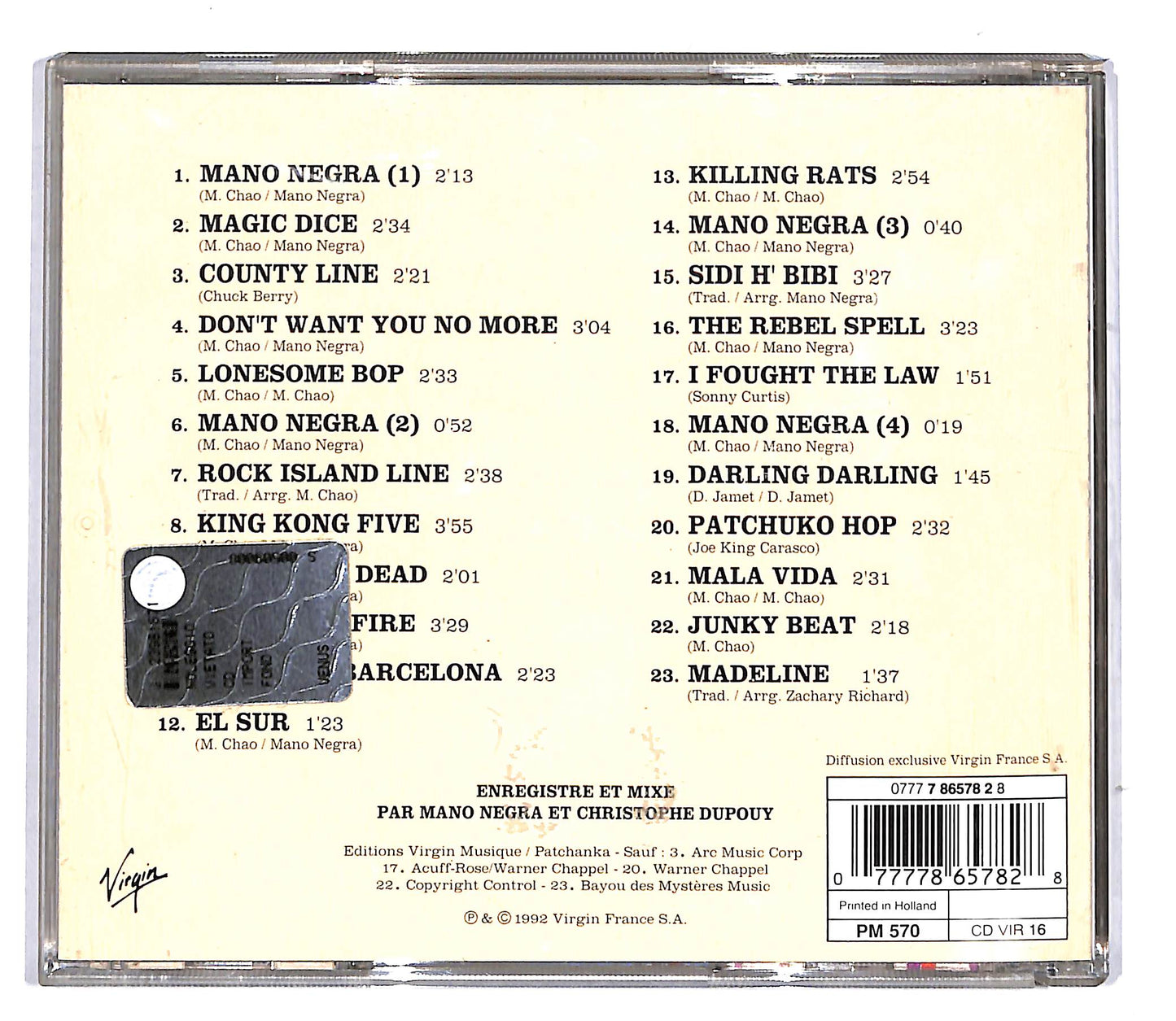 EBOND Mano Negra - In The Hell Of Patchinko CD CD104363