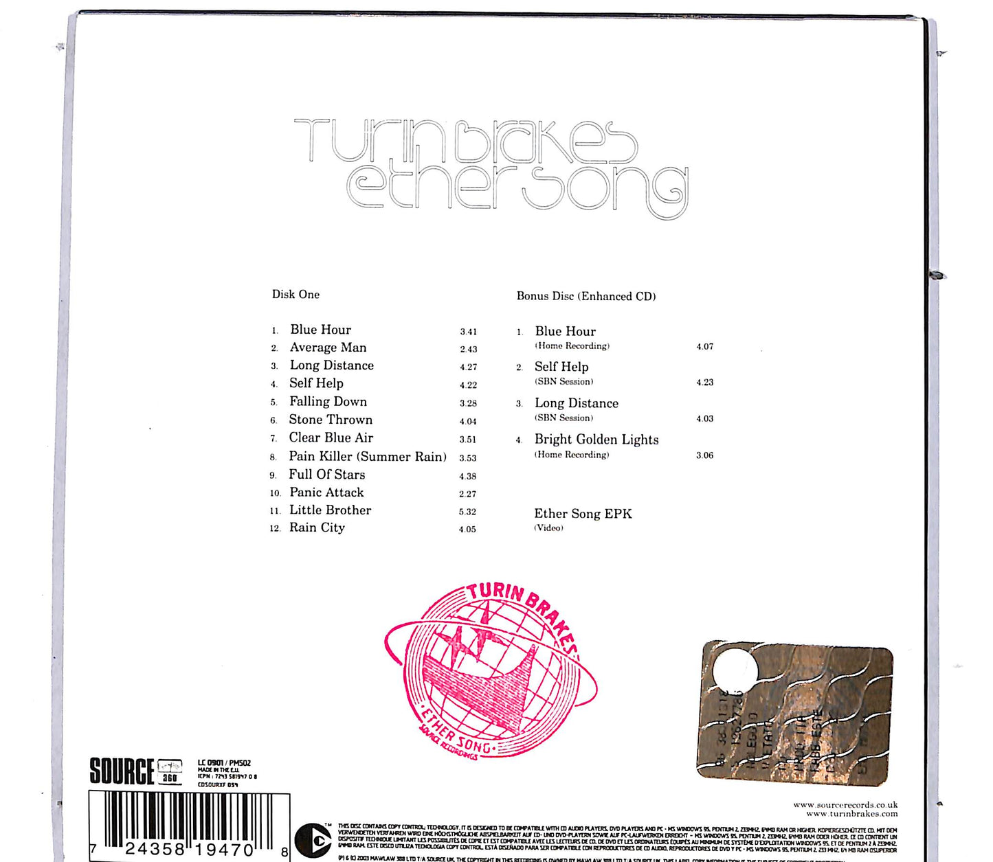 EBOND Turin Brakes - Ether Song DIGIPACK CD CD104443