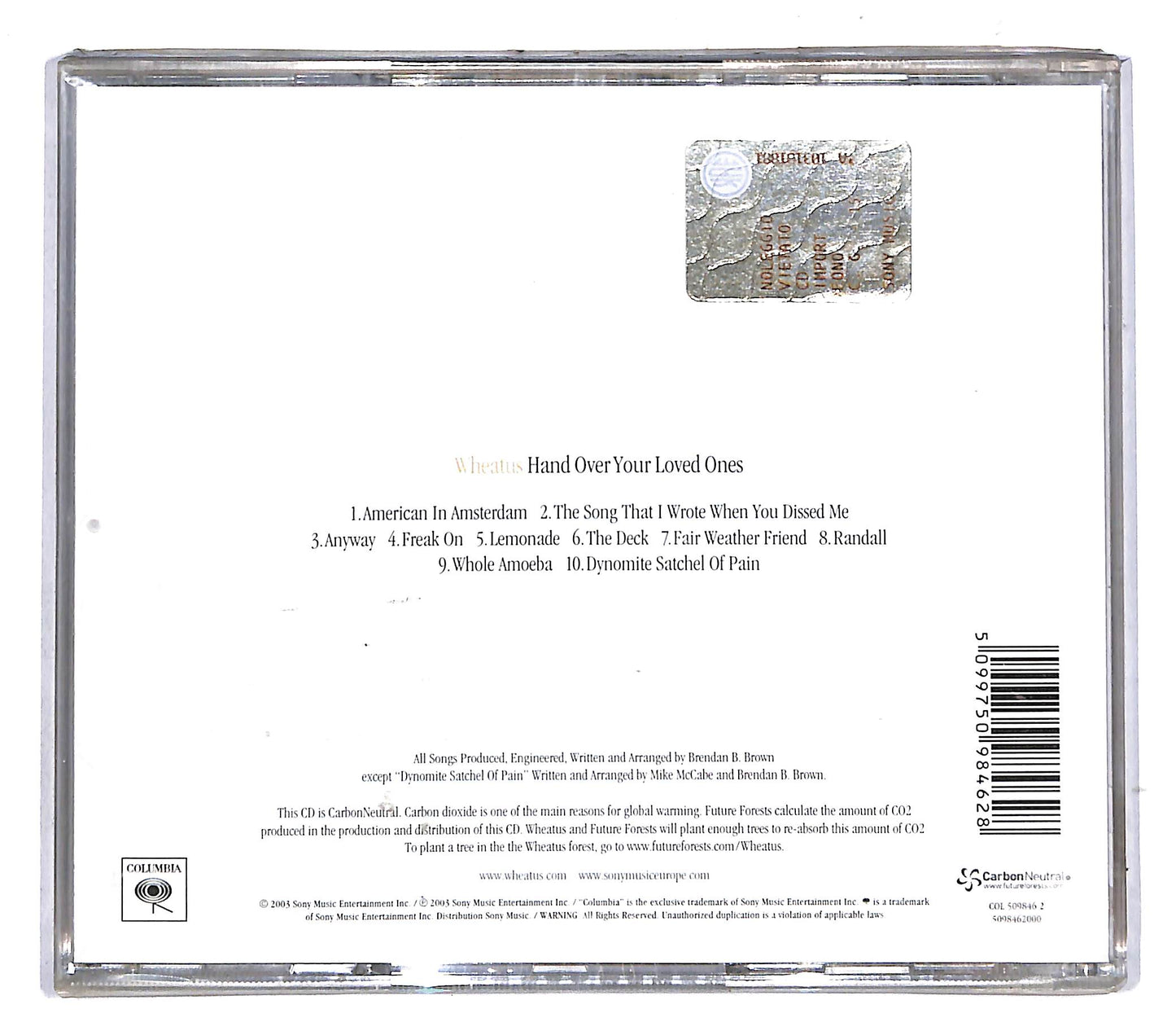 EBOND Wheatus - Hand Over Your Loved Ones CD CD104454